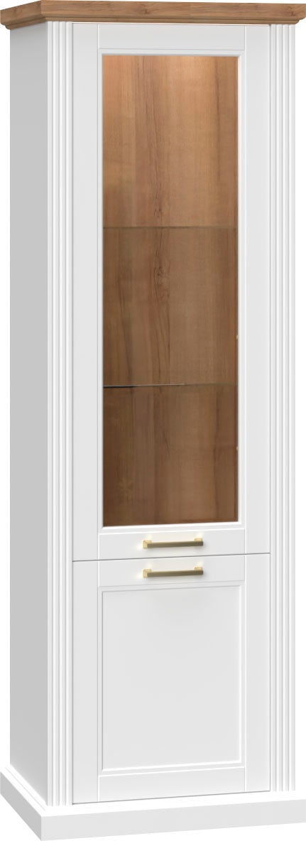OTTO home Vitrine "Tara" (H/B/T): 200/66/48cm, lackiert mit wasserbasiertem UV-Lack, Soft-Close-Funktion
