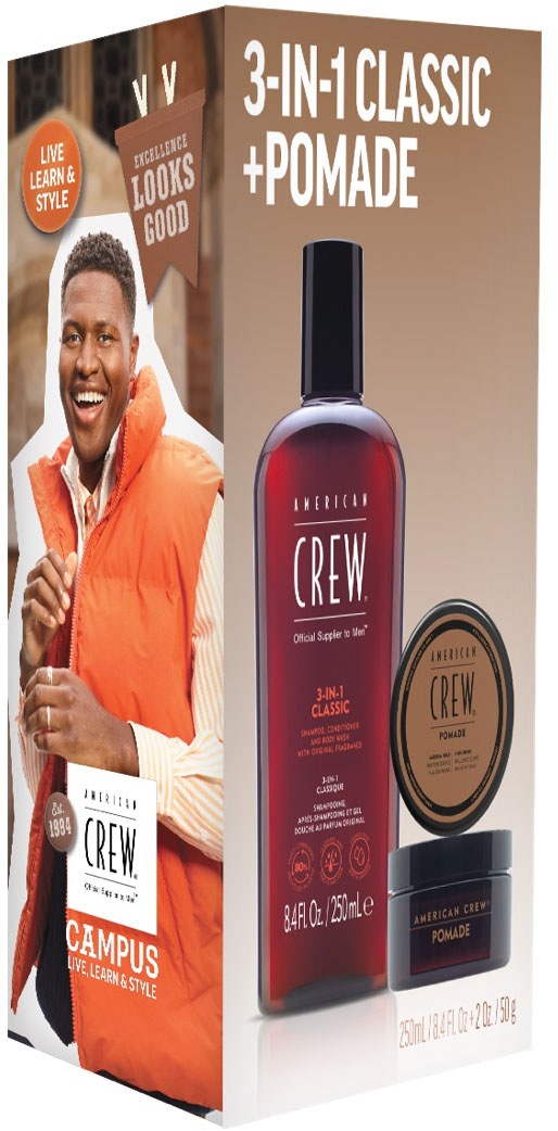 American Crew Haarpflege-Set »Holiday Duo Set - Classic Shampoo 250ml + Classic Pomade 50g«, (Set, 2 tlg.), Limited Edition