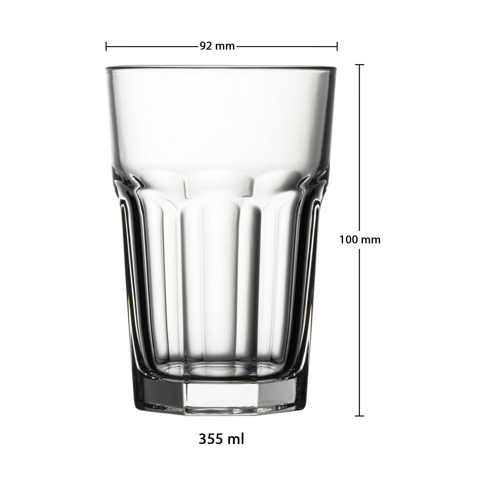Pasabahce Longdrinkglas »Longdrinkgläser Casablanca 355 ml 60er Set transparent« Spülmaschinengeeignet, Stapelbar