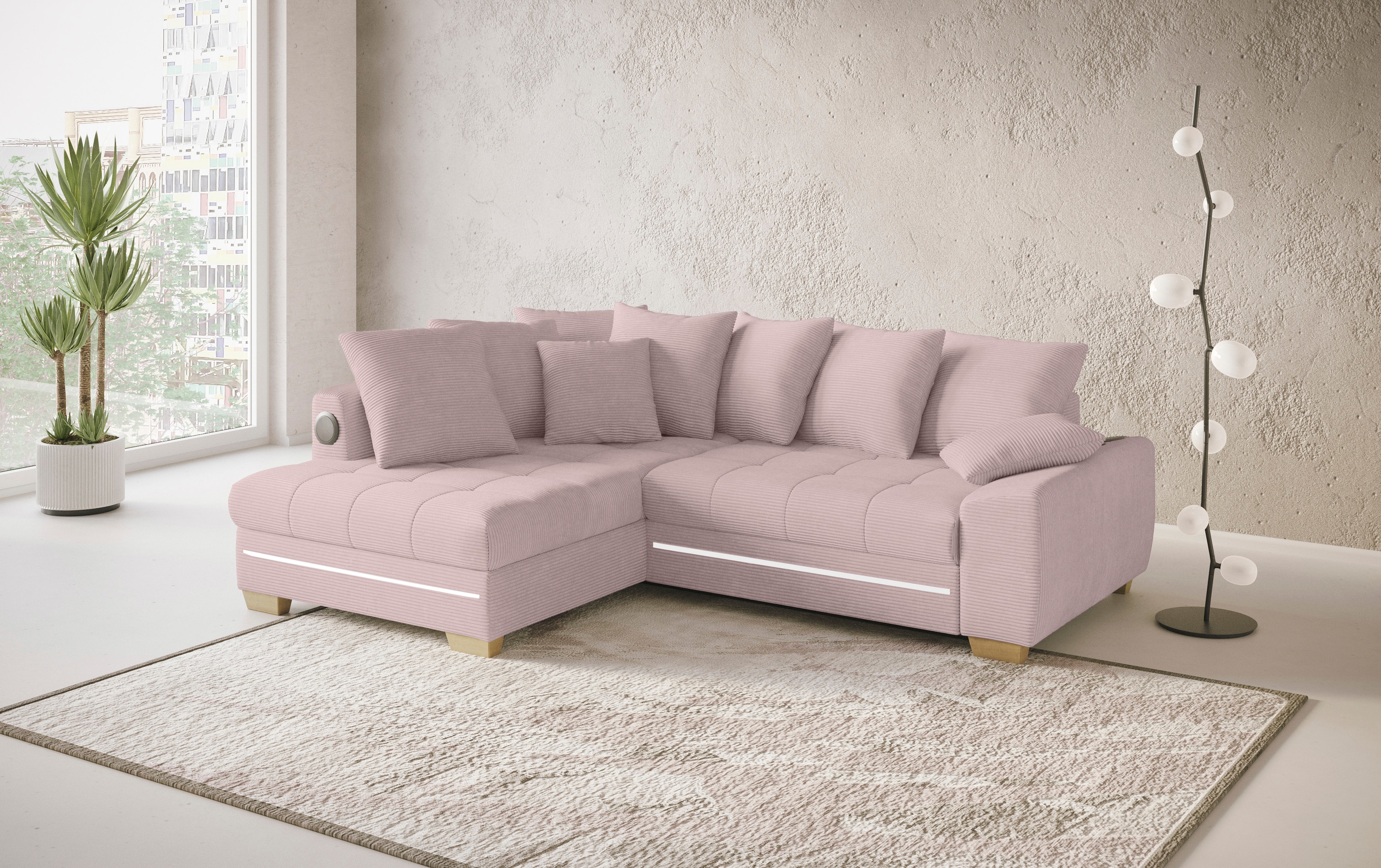 Thumbnail - Mr. Couch Ecksofa "Nikita II, L-Form", RGB-LED, Bluetooth-Soundsystem, wahlweise mit Bett, Bettkasten