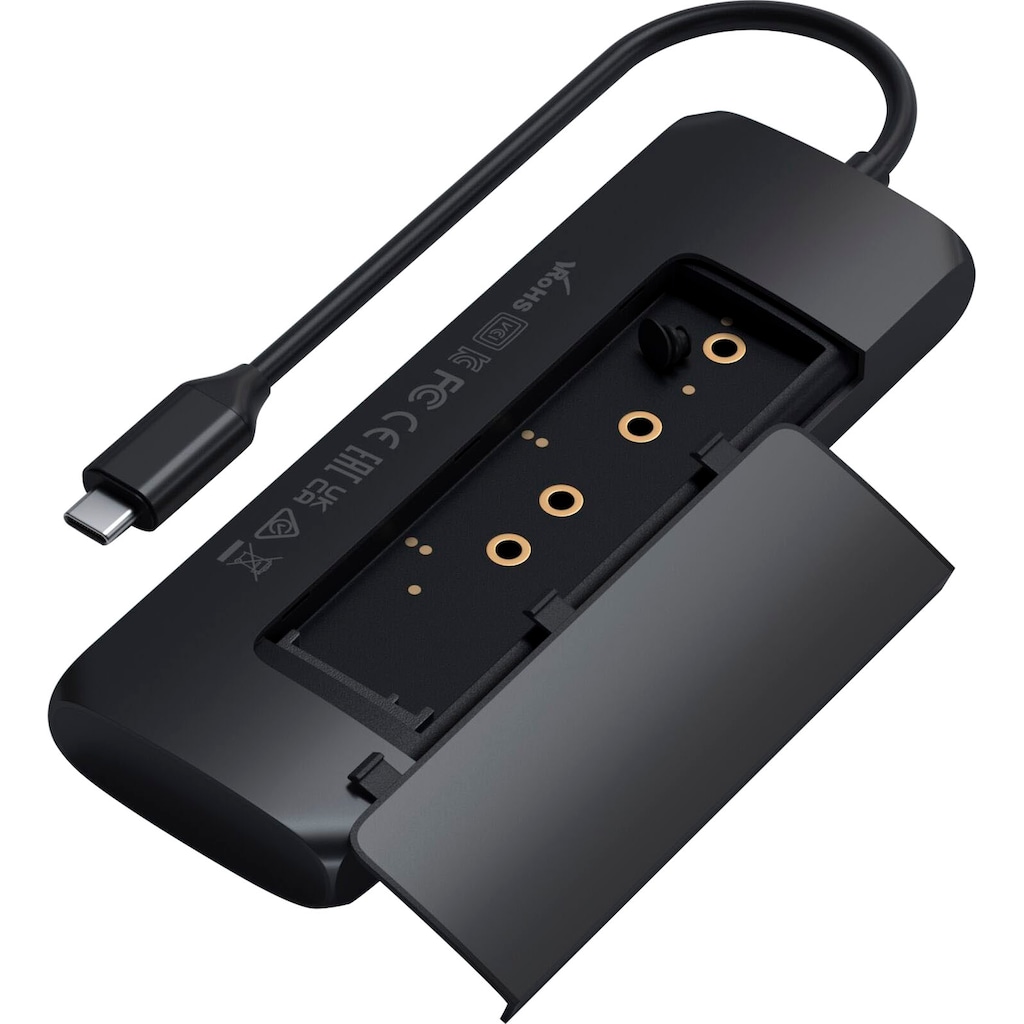 Satechi Laptop-Adapter »USB-C Hybrid Multiport Adapter with SSD Enclosure«, USB-C zu USB Typ A-USB Typ C-HDMI-SATA