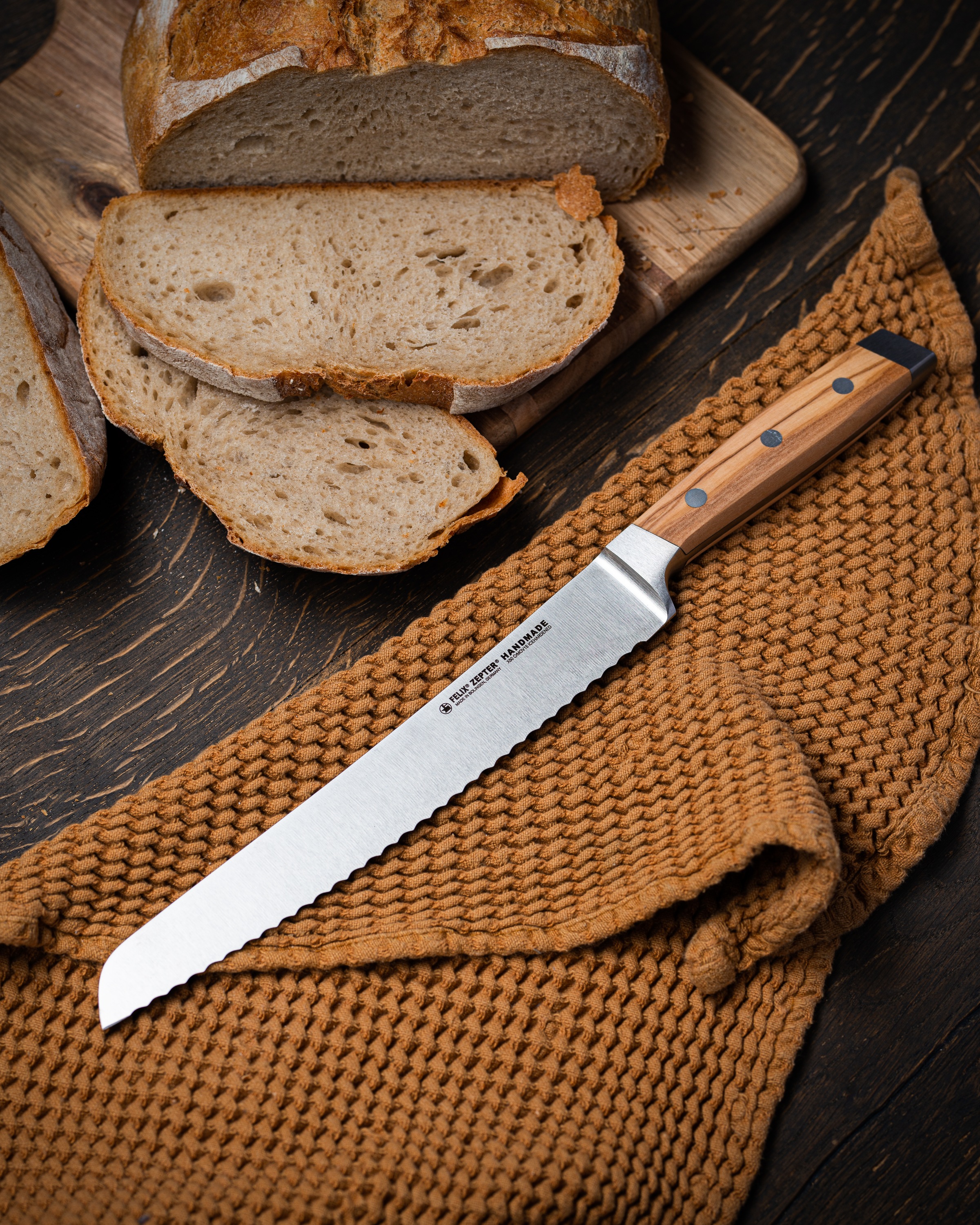 Felix Solingen Brotmesser »First Class Wood«, (1 tlg.), Handmade in Solingen