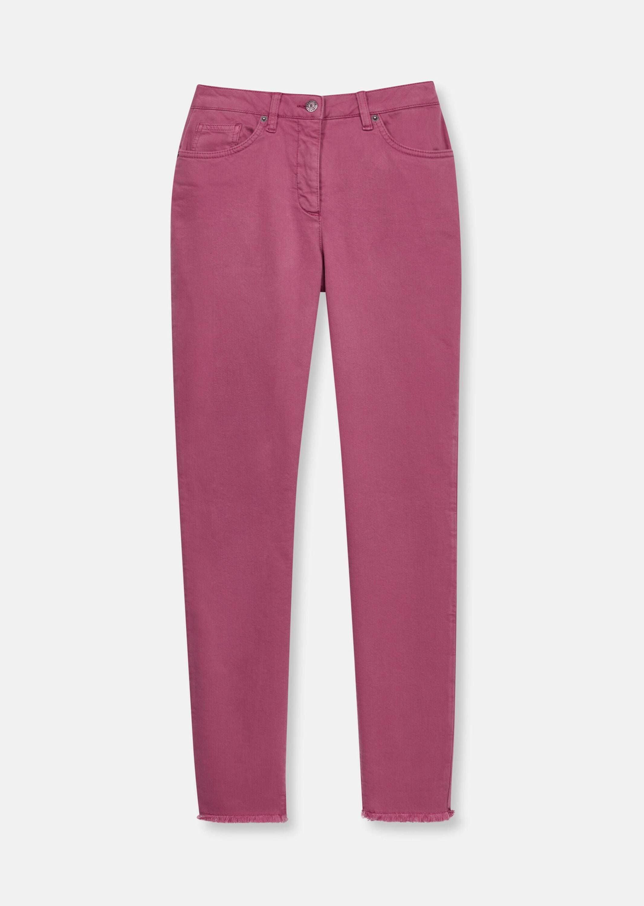 MADELEINE "Jeans Mid Waist Skinny-Hose mit Fransen" mit Fransensaum