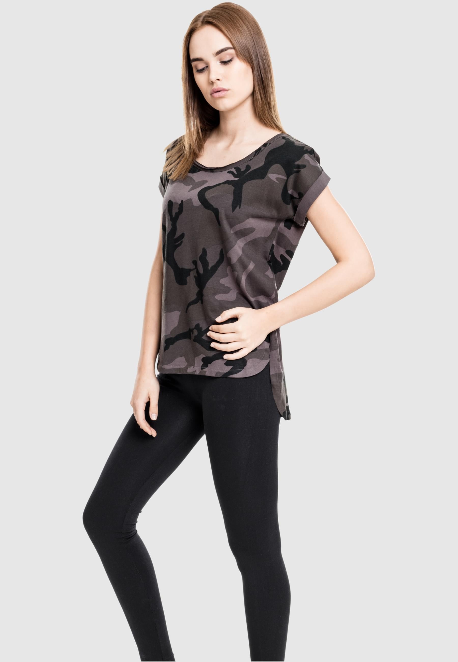 URBAN CLASSICS T-Shirt »Urban Classics Damen Ladies Camo Back Shaped Tee«, (1 tlg.)