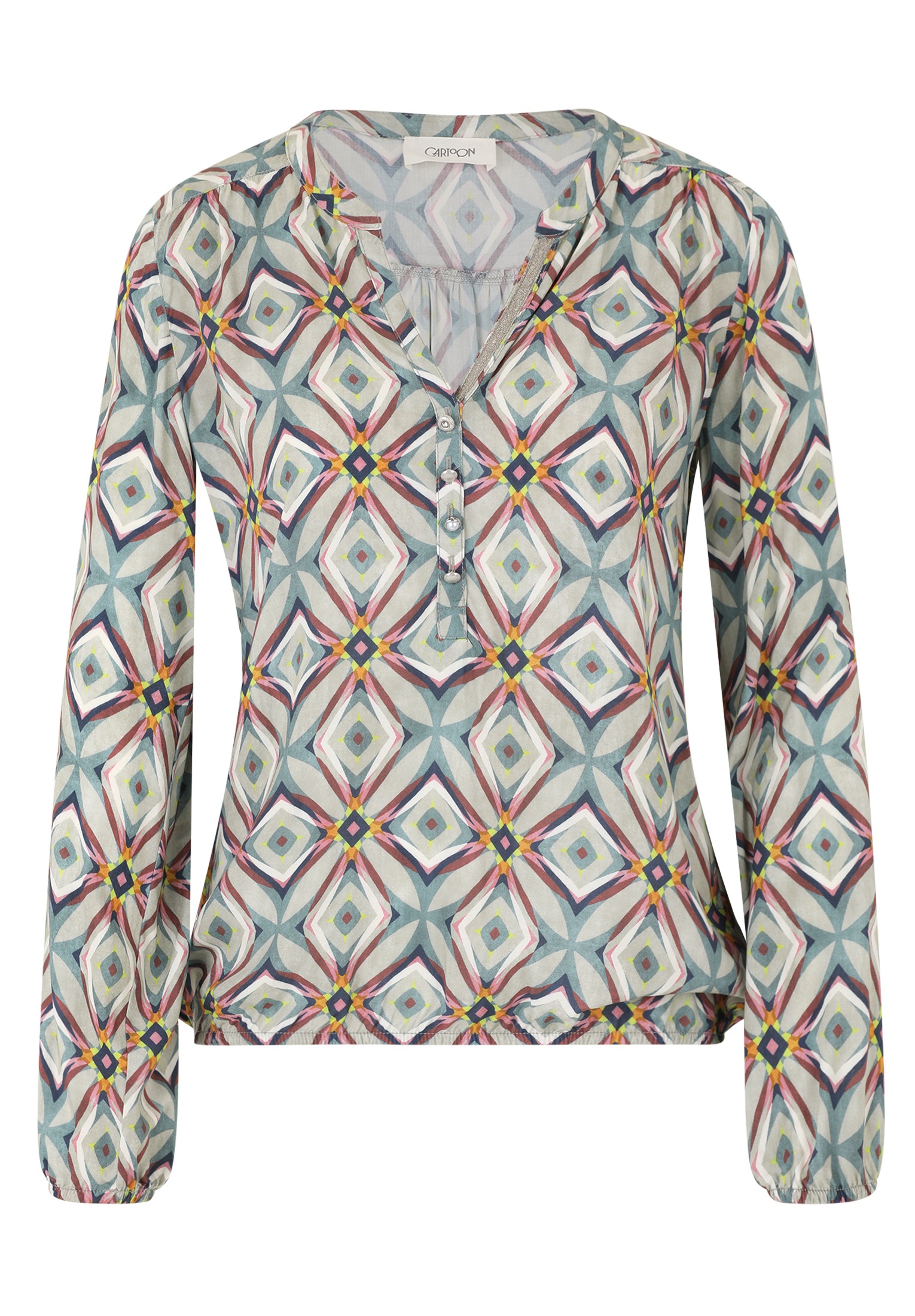 Cartoon Schlupfbluse "Cartoon Damen Casual-Bluse mit Muster" günstig online kaufen