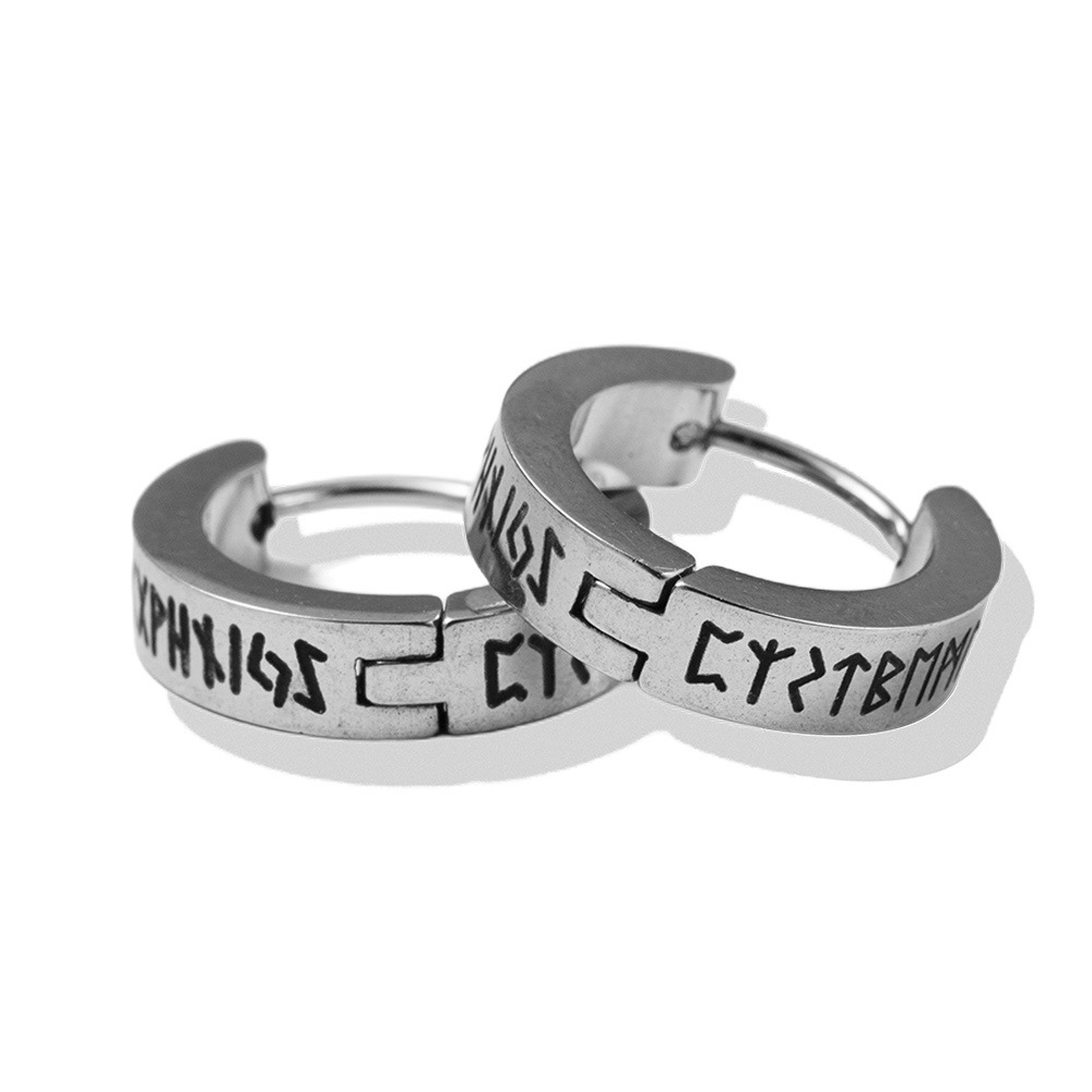 Firetti Paar Creolen »Schmuck Geschenk Edelstahl Ohrringe "Futhark" Runenreihe der Wikinger« Made in Germany