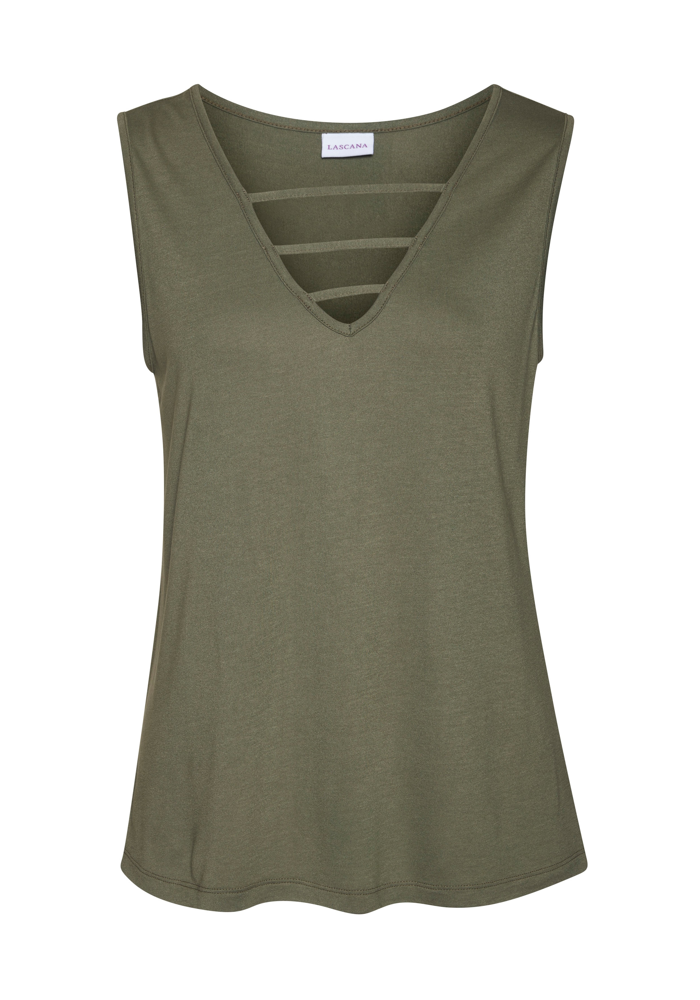 LASCANA Tanktop mit Zierbändern, Jerseytop, modisches Damentop günstig online kaufen