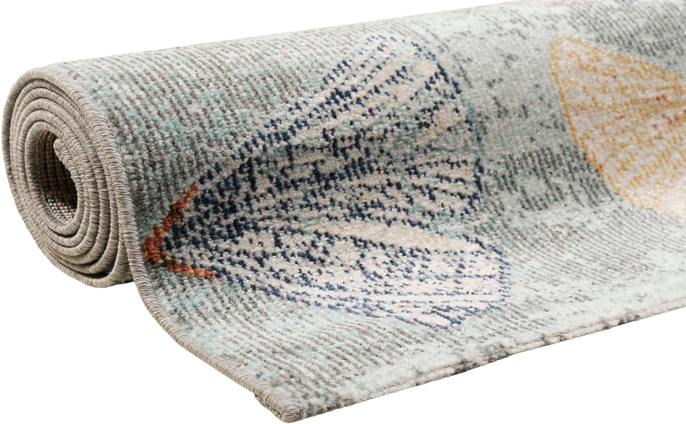 Outdoorteppich ESPRIT "Rivera, ESP-20088", blau (blau, grau), B:120cm H:4mm L:170cm, Polypropylen (PP), Teppiche, Outdoorteppich, In- und Outdoor geeignet, Florales Dessin, Terrasse, Balkon 3