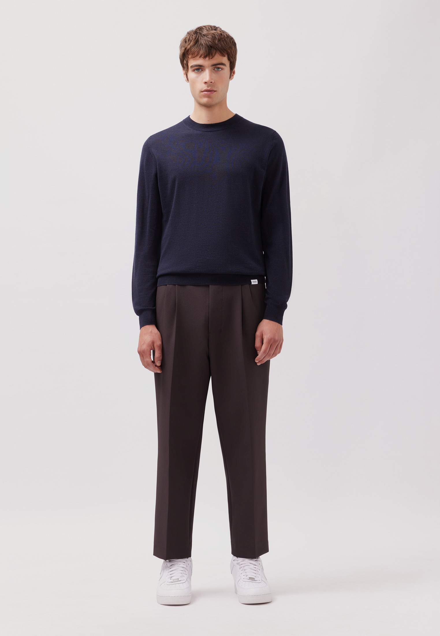 studio seidensticker Strickpullover 1/1 Rundhals Uni günstig online kaufen