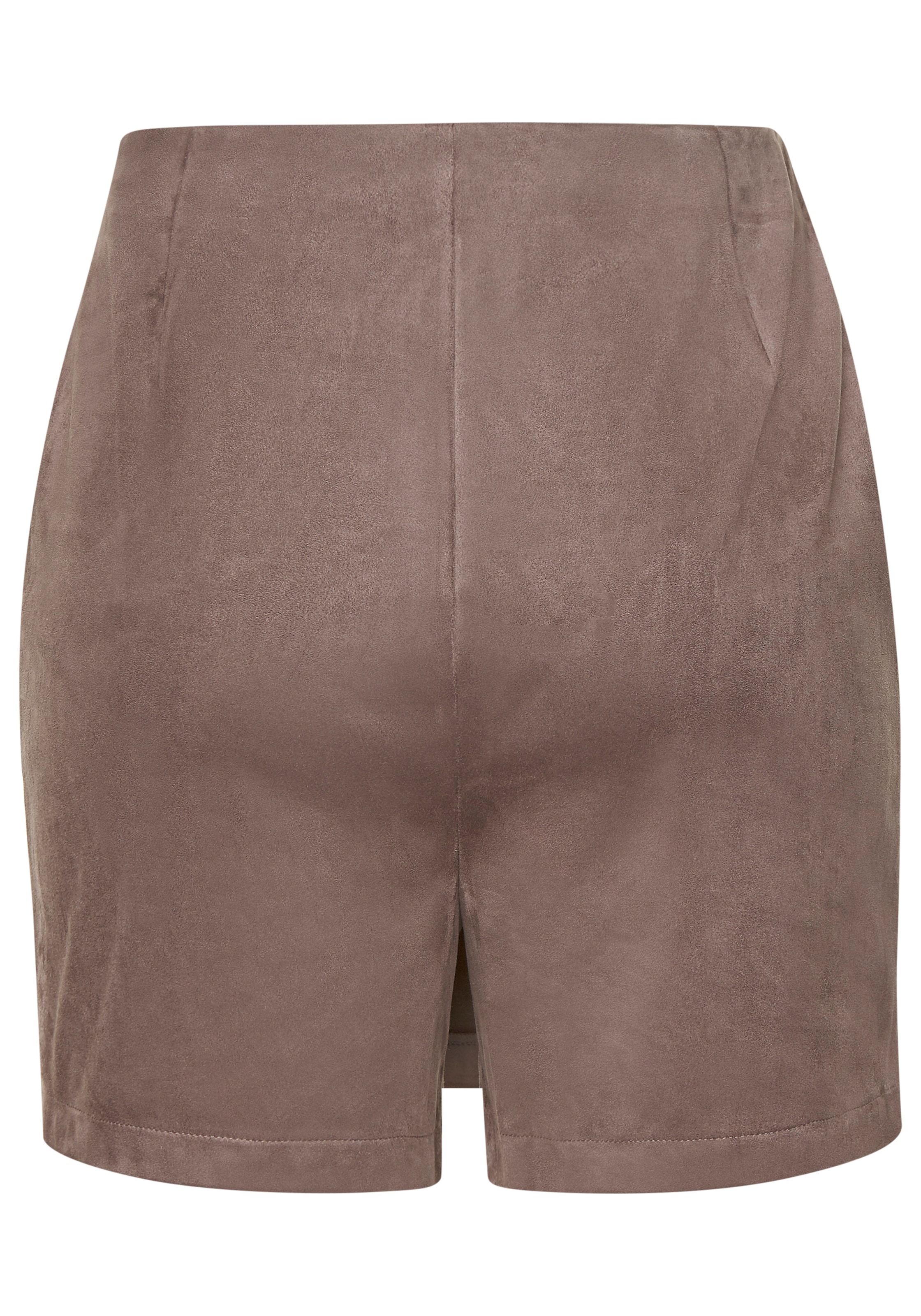 LASCANA Hosenrock, in Wickeloptik aus Velourlederimitat, eleganter Skort mit Zierknöpfen