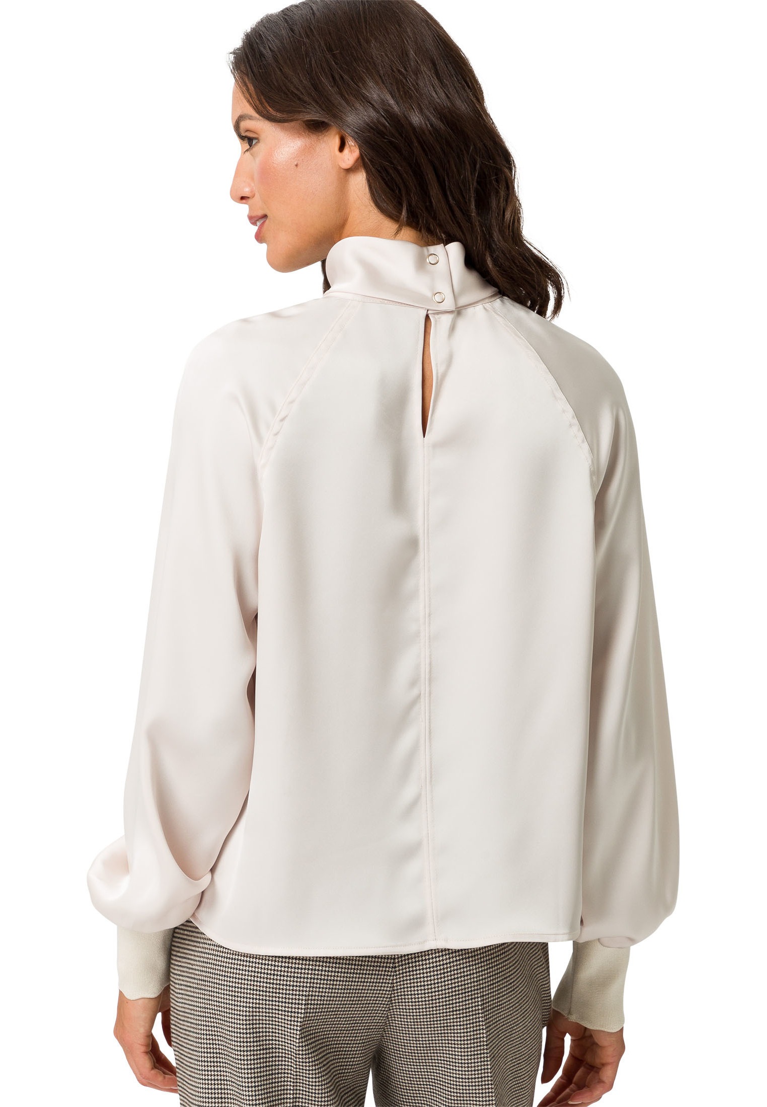 Zero Satinbluse »zero Satinbluse mit Rollkragen«