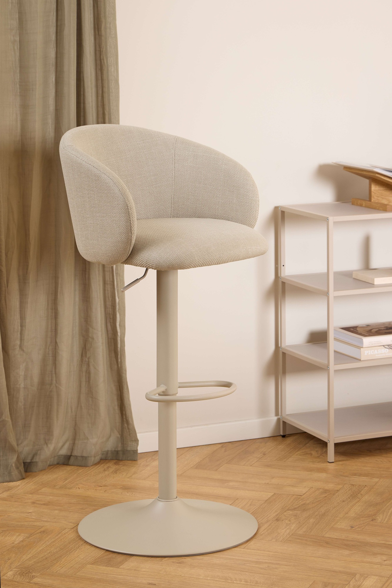 ACTONA GROUP Barhocker "Hocker" 1 Stk. tlg. beiger Stoff, mit Gaslift, Fußs günstig online kaufen