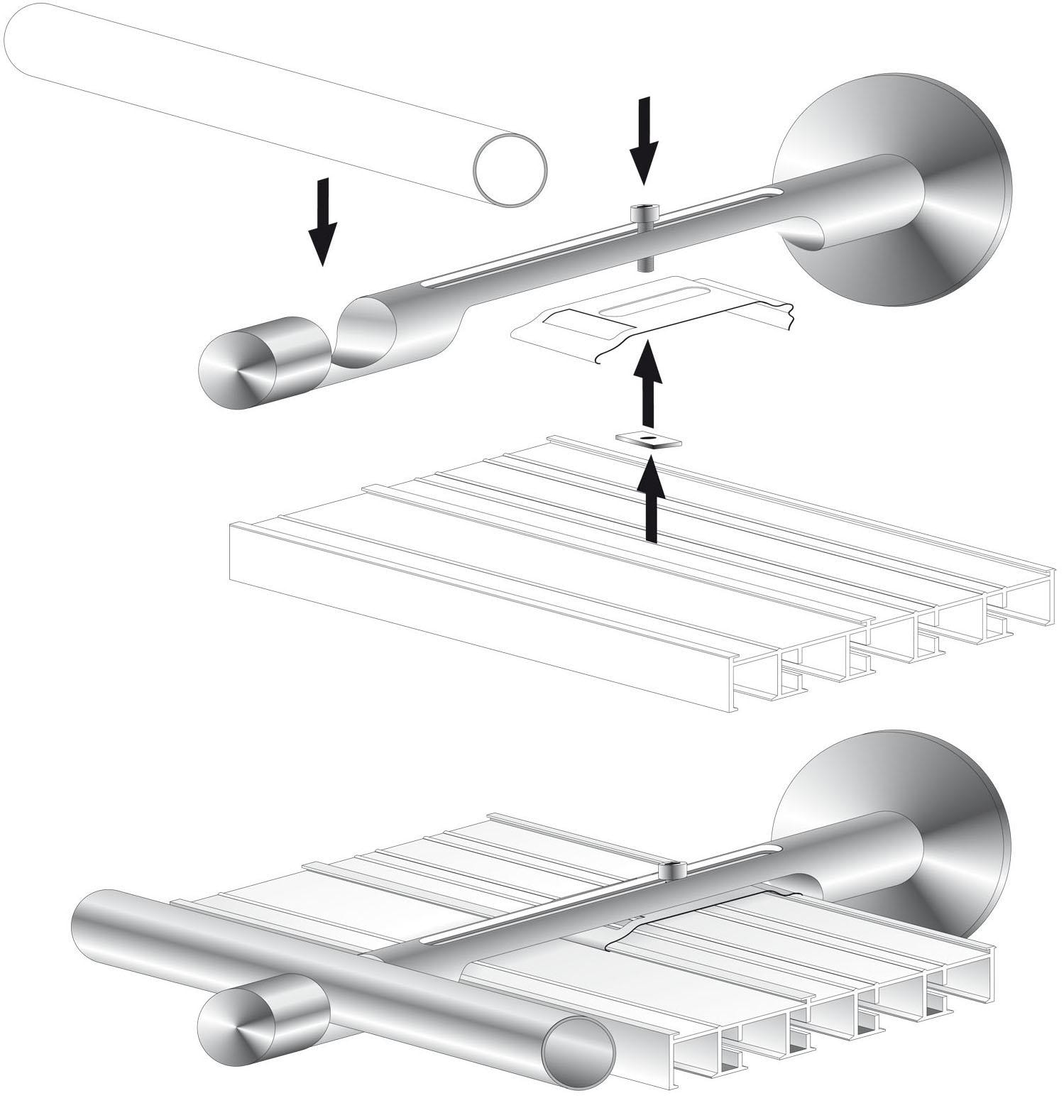 Liedeco Kombiträger, (1 St.), für Gardinenstangen und Flächenvorhangschienen Ø 16 mm