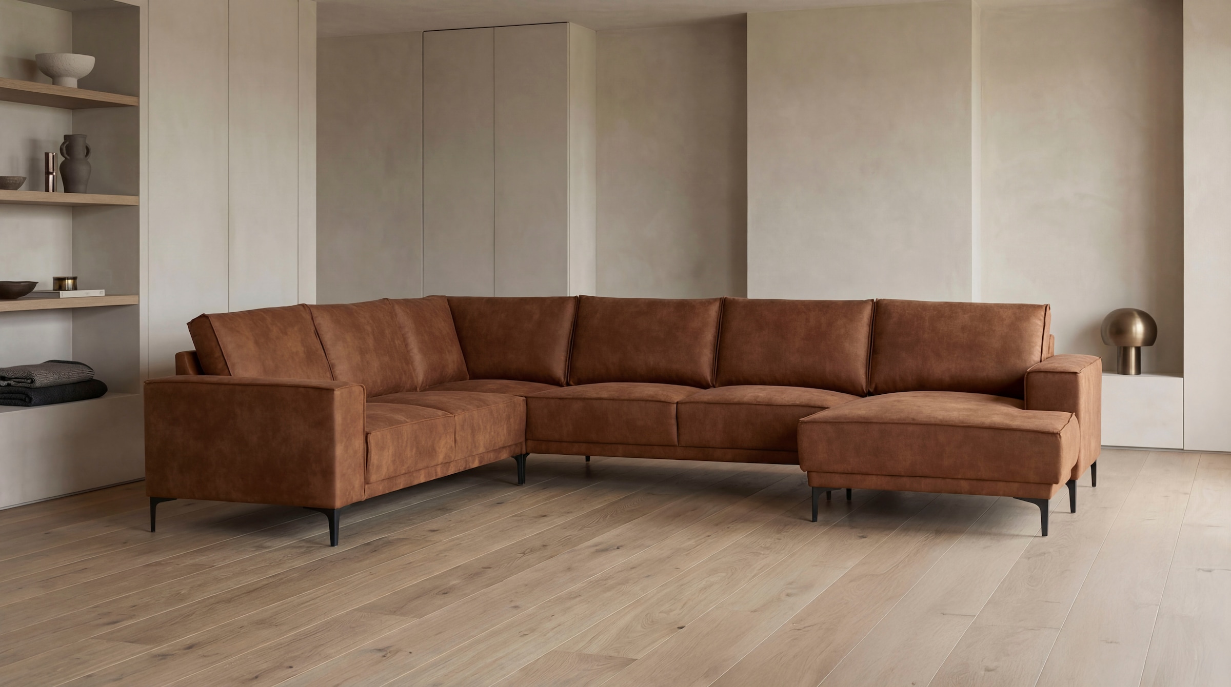 OTTO home Wohnlandschaft "OLAND U-Form, XXL, B: 342 cm, Skandi-Design" Skan günstig online kaufen