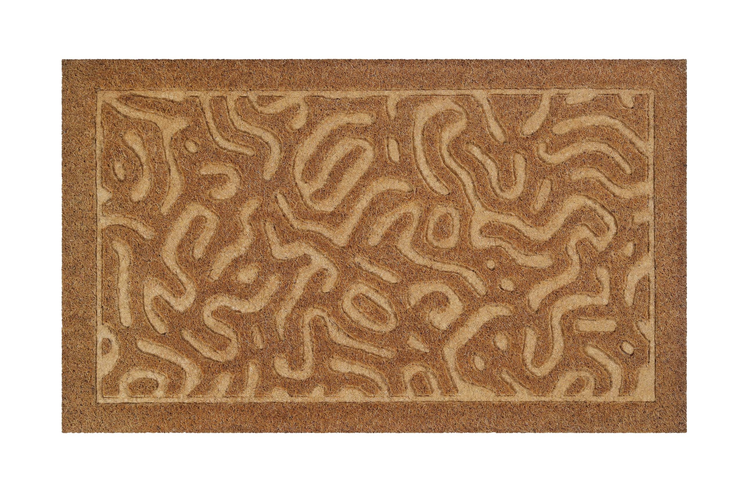 Wecon home Fußmatte »Desert Doodle«, rechteckig, 14 mm Höhe, Kokos, pflegeleicht, rutschfest, abstraktes Design, Schmutzfangmatte