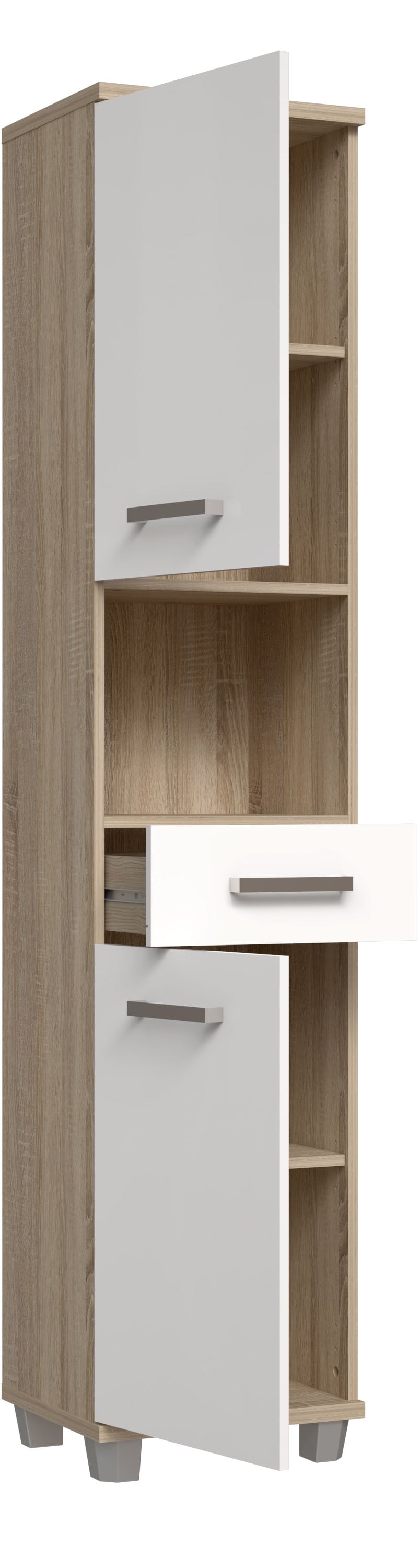 FORTE Hochschrank »Veris«, Hochschrank, Türanschlag wählbar, Metallgriffe, Stauraum