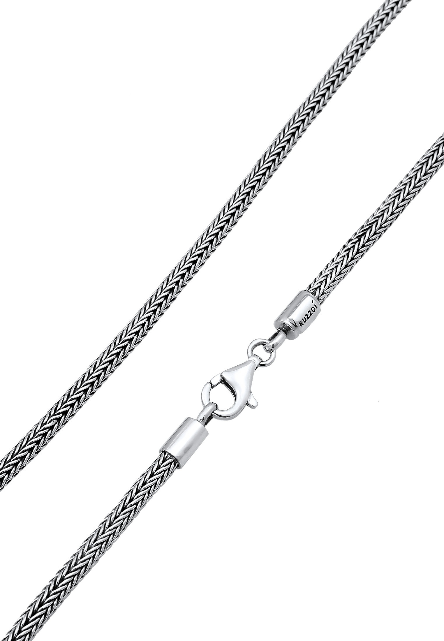 Kuzzoi Silberkette »Männer Zopf Schlangenkette 4mm Oxidiert 925 Silber«