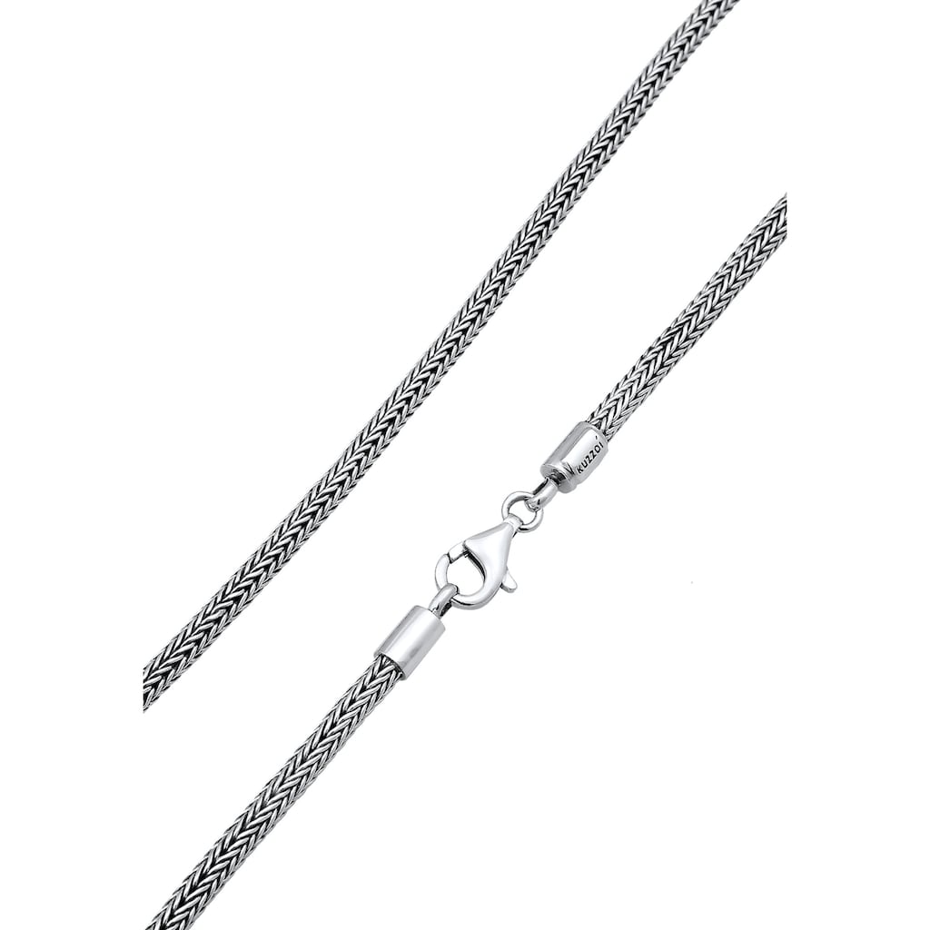 Kuzzoi Silberkette »Männer Zopf Schlangenkette 4mm Oxidiert 925 Silber«