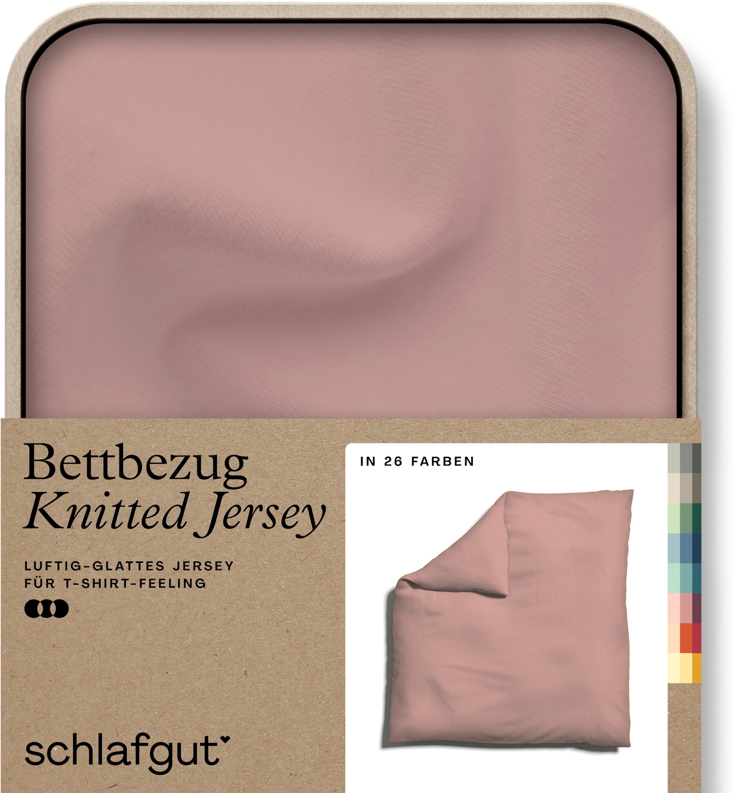 Schlafgut "Premium Bettbezug Knitted Jersey (1 St)" Ton-in-Ton Reißverschluss, Bio-Baumwolle mit Elasthan, Uni, OEKO Tex