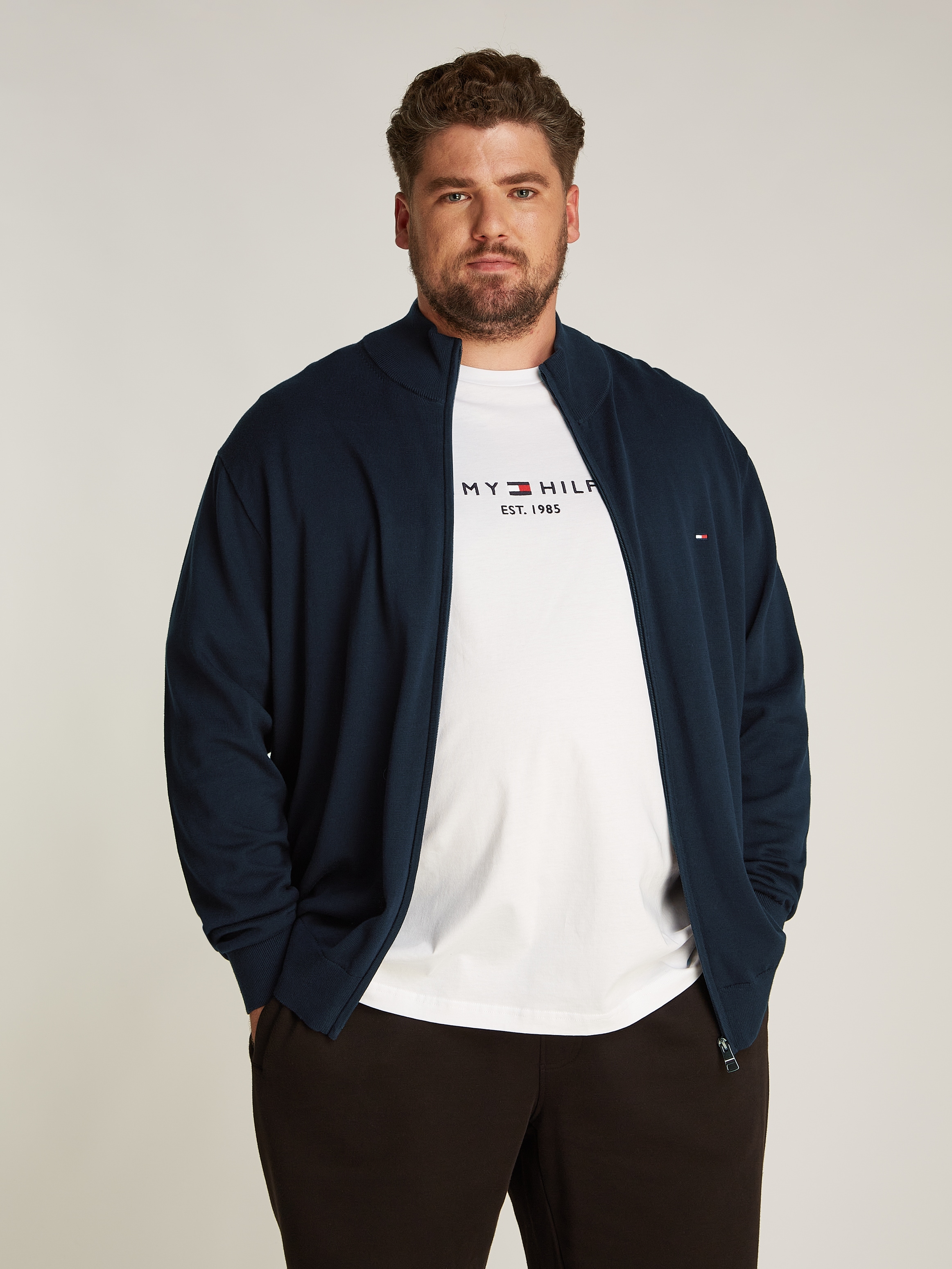 Tommy Hilfiger Big & Tall "BT-ESSENTIAL COTTON ZIP THRU-B" Großen Größen günstig online kaufen