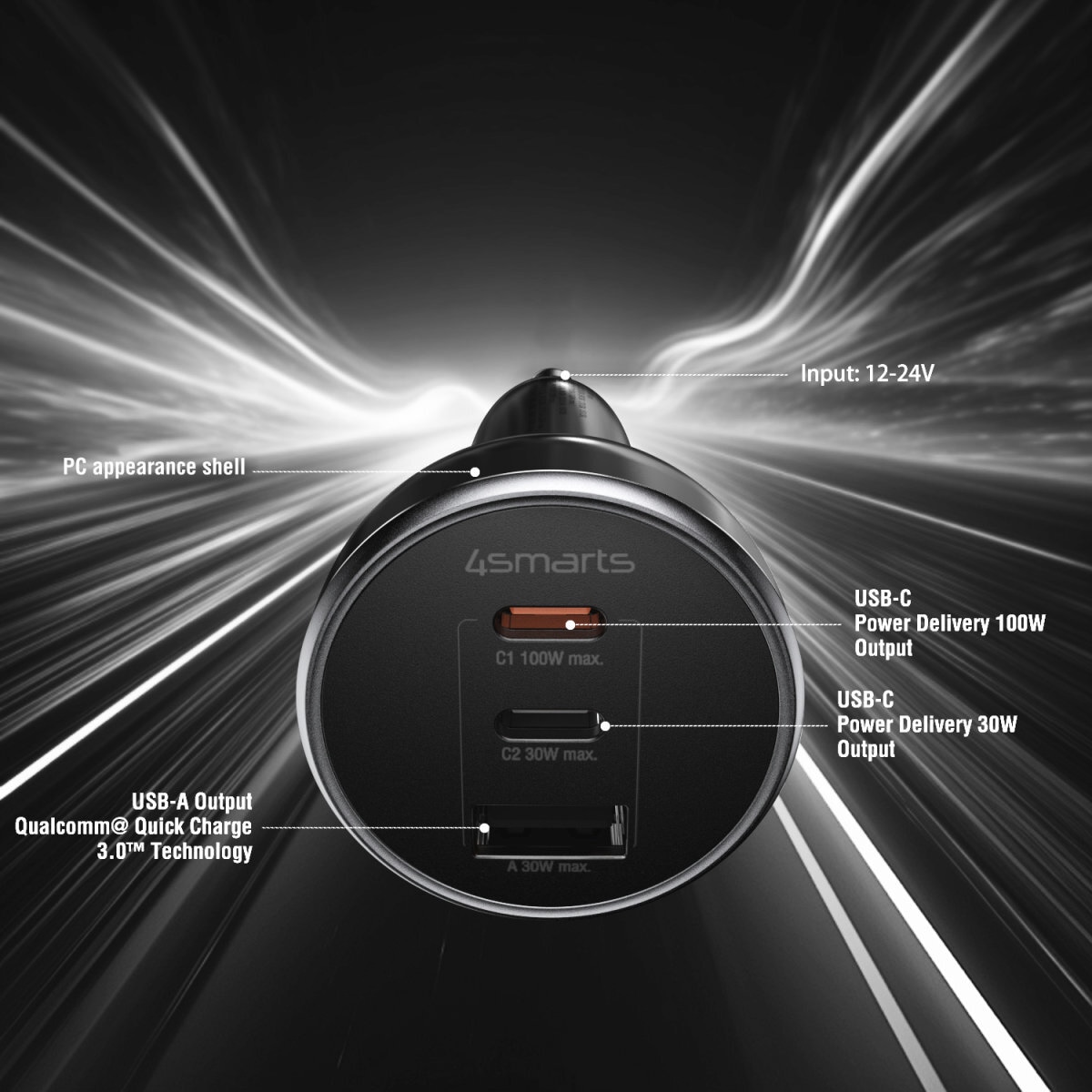 4smarts USB-Ladegerät »VoltRoad Ultimate 160W 2x USB-C, 1x USB-A«