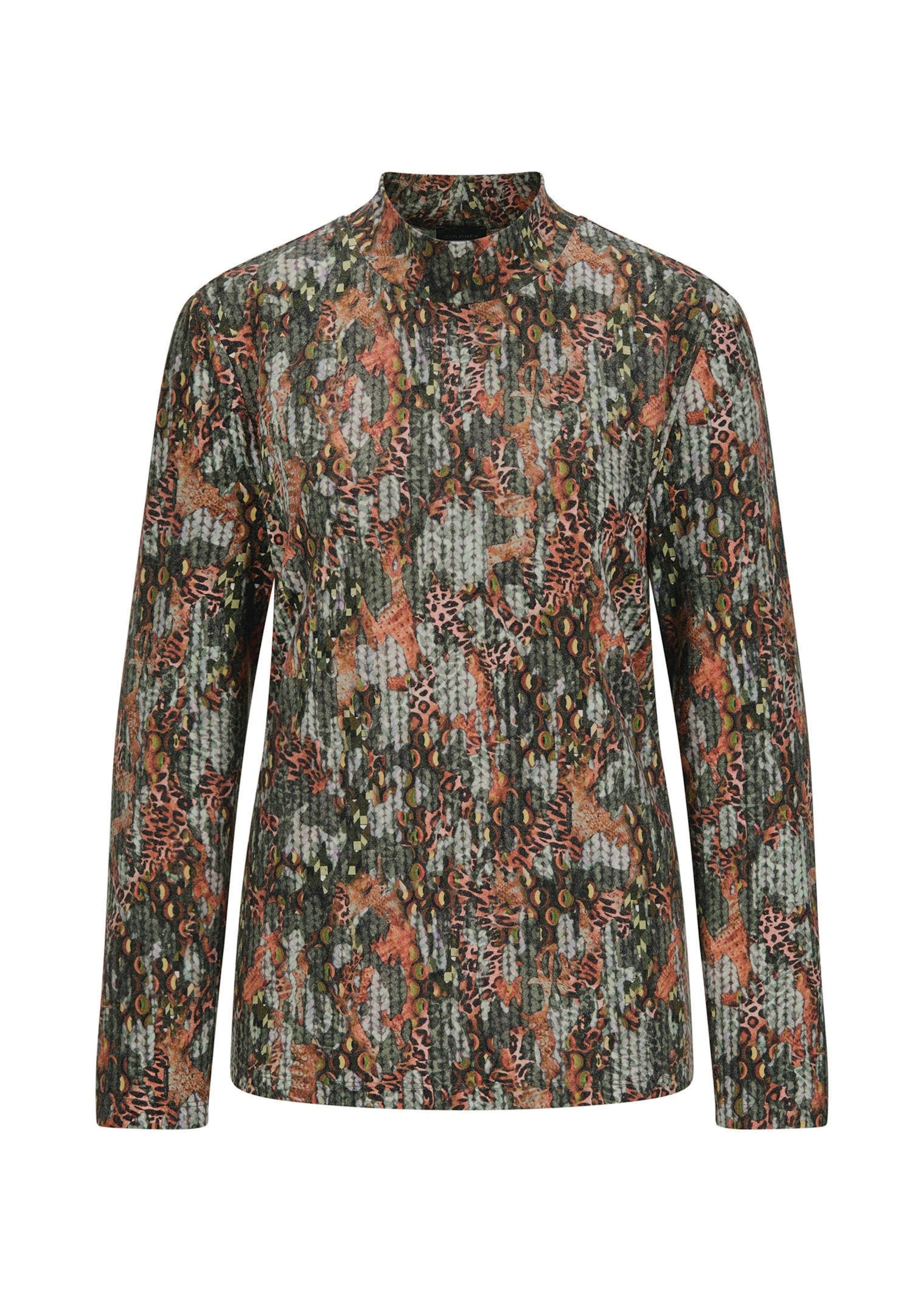 GOLDNER Damen Langarmshirt "Jersey-Shirt in Flausch-Qualität", grün, Gr. 54, Obermaterial: 77% Viskose CV. 19% Polyester PES. 4% Elasthan EL., Shirts