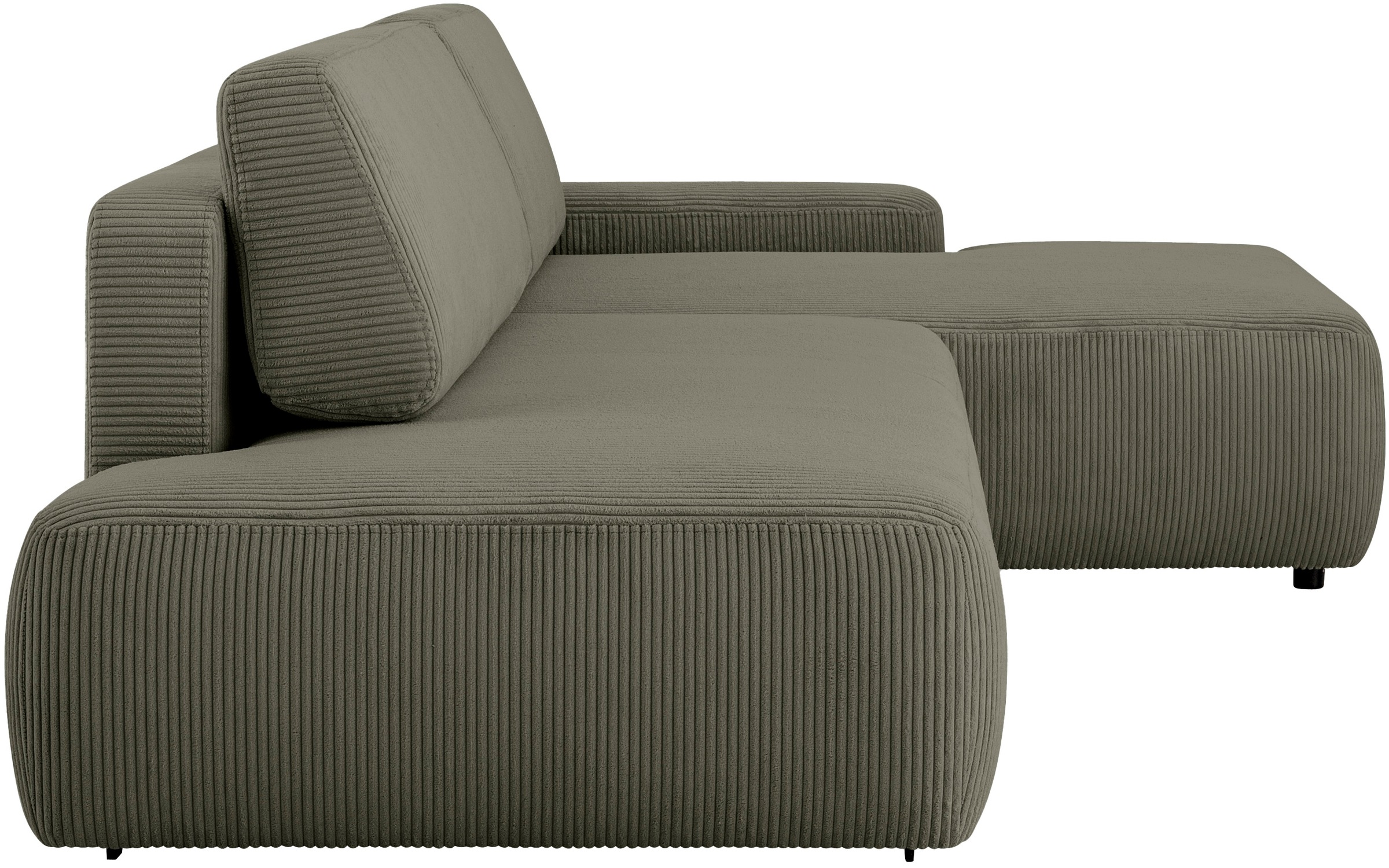 INOSIGN Ecksofa »TORGE, Schlafsofa Cord, Samtvelours u. Strukur fein, Couch in L-Form«, Schlaffunktion und Bettkasten, Liegefläche: 210x125 cm, neues Design