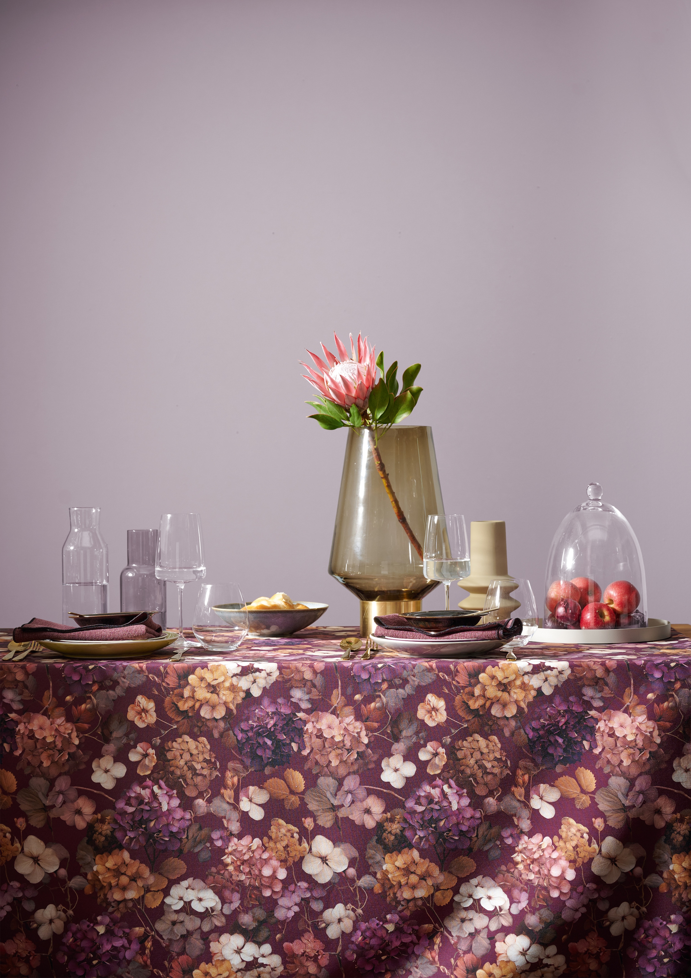 APELT Tischdecke »7406« zarte Hortensienblüten allover