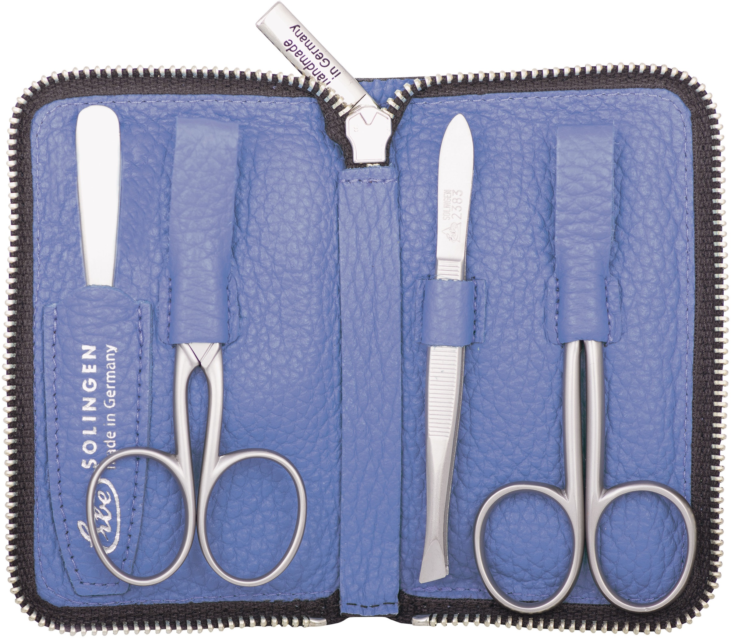 ERBE Maniküre-Etui "Maniküre Set Reißverschluss-Etui Serie "Piemont", blau, 4-tlg.", B/H/T: 65mm x 110mm x 20mm 4, blau, B:65mm H:110mm T:20mm,