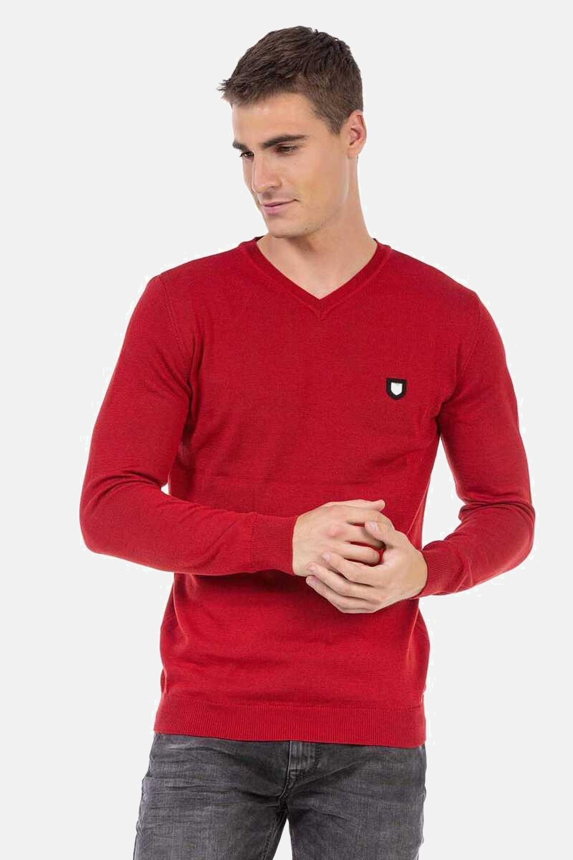 Cipo & Baxx V-Ausschnitt-Pullover »Pullover«, mit V-Ausschnitt, CP242