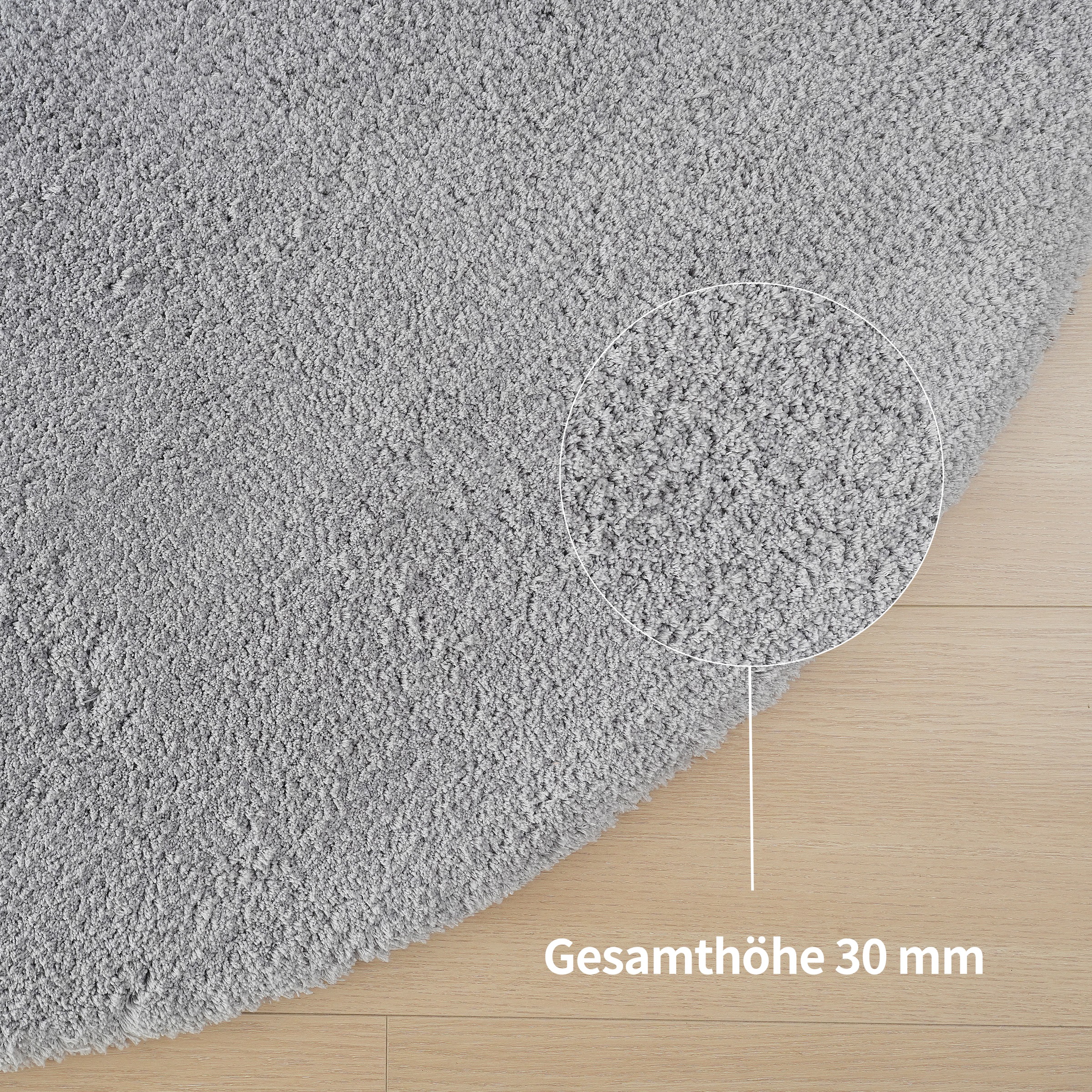 my home Hochflor-Teppich »Microfaser Teppich Magong, besonders weich, sehr feiner Flor«, rund, 25 mm Höhe, unifarben, weiche Teppiche, Wohnzimmer, Schlafzimmer, Kinderzimmer