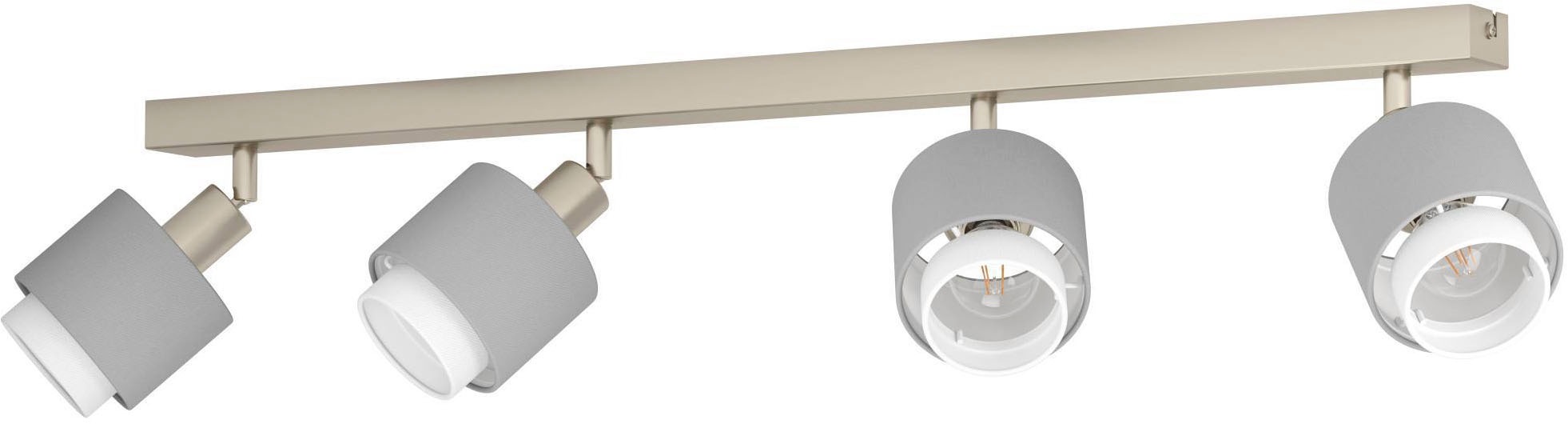 EGLO Deckenleuchte »Bellizzi Deckenstrahler schwenkbar, grau und weiß, E14, Küchenlampe« E14 1 Stk. Spot - L75 x B9 x H18,5 cm - nickel-matt - 4X7,5W exkl.