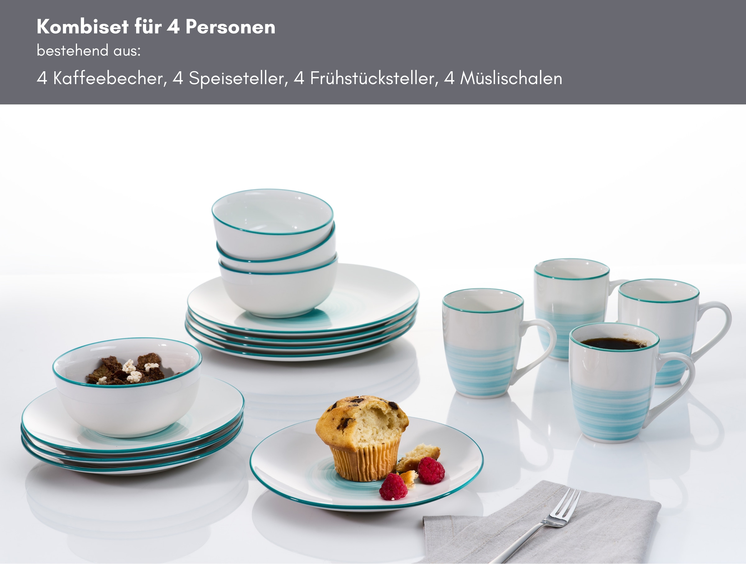 Ritzenhoff & Breker Kombiservice "Luna" Aquarell-Stil günstig online kaufen