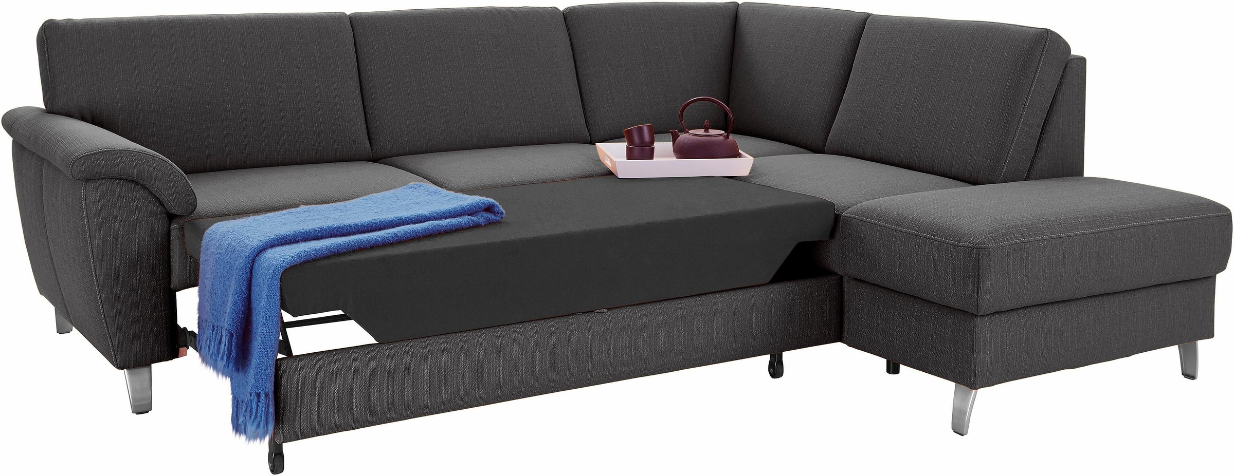 sit&more Ecksofa »Texel L-Form«, mit Federkern, wahlweise mit Bettfunktion und Bettkasten