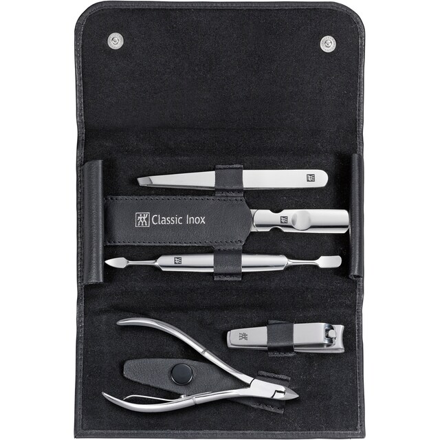 Zwilling Maniküre-Etui »CLASSIC INOX DRUCKKNOPF-ETUI SCHWARZ«, (5 tlg.)  bestellen | BAUR