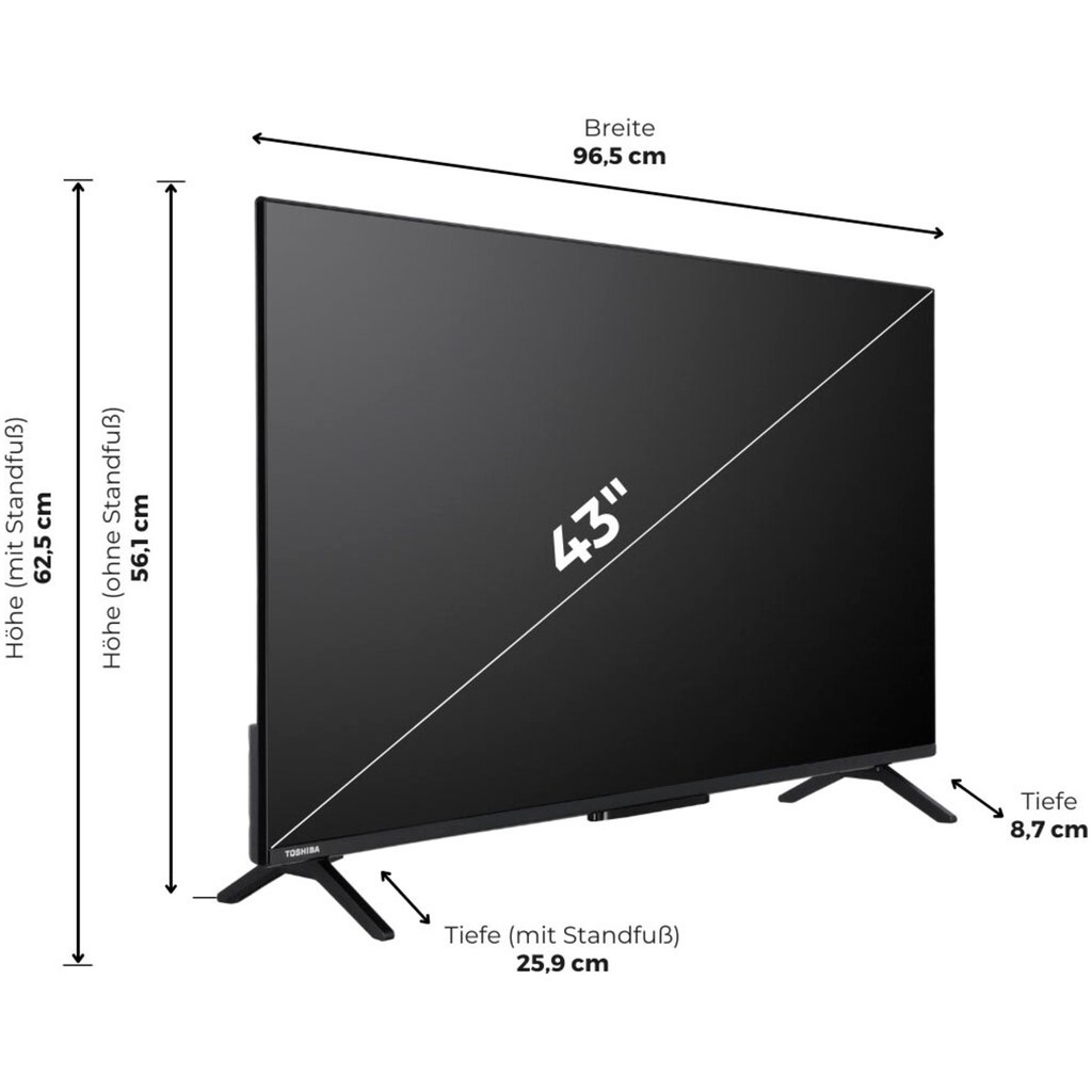 Toshiba QLED-Fernseher »43QV2463DA«, 108 cm/43 Zoll, 4K Ultra HD, Smart-TV