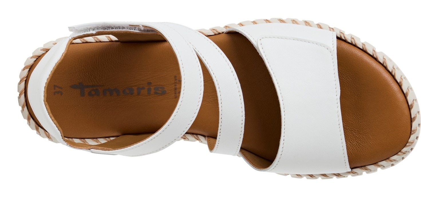 Tamaris Sandalette, Riemchensandale, Sommerschuh mit geriffelter Plateausohle