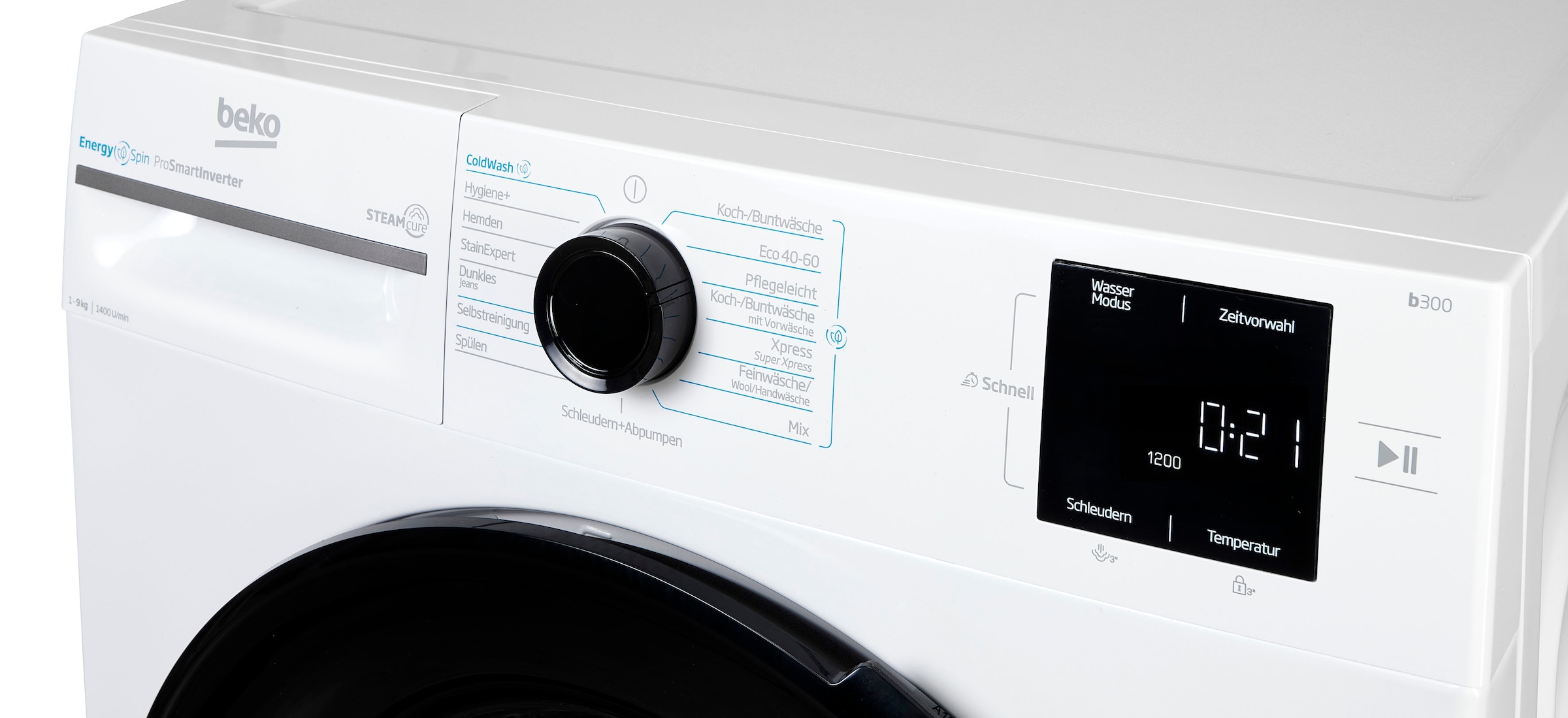 BEKO Waschmaschine »BM3WFU3941X«, 9 kg, 1400 U/min, Waschen mit EnergySpin: Bis zu 35 % Energie sparen – nicht nur in Eco