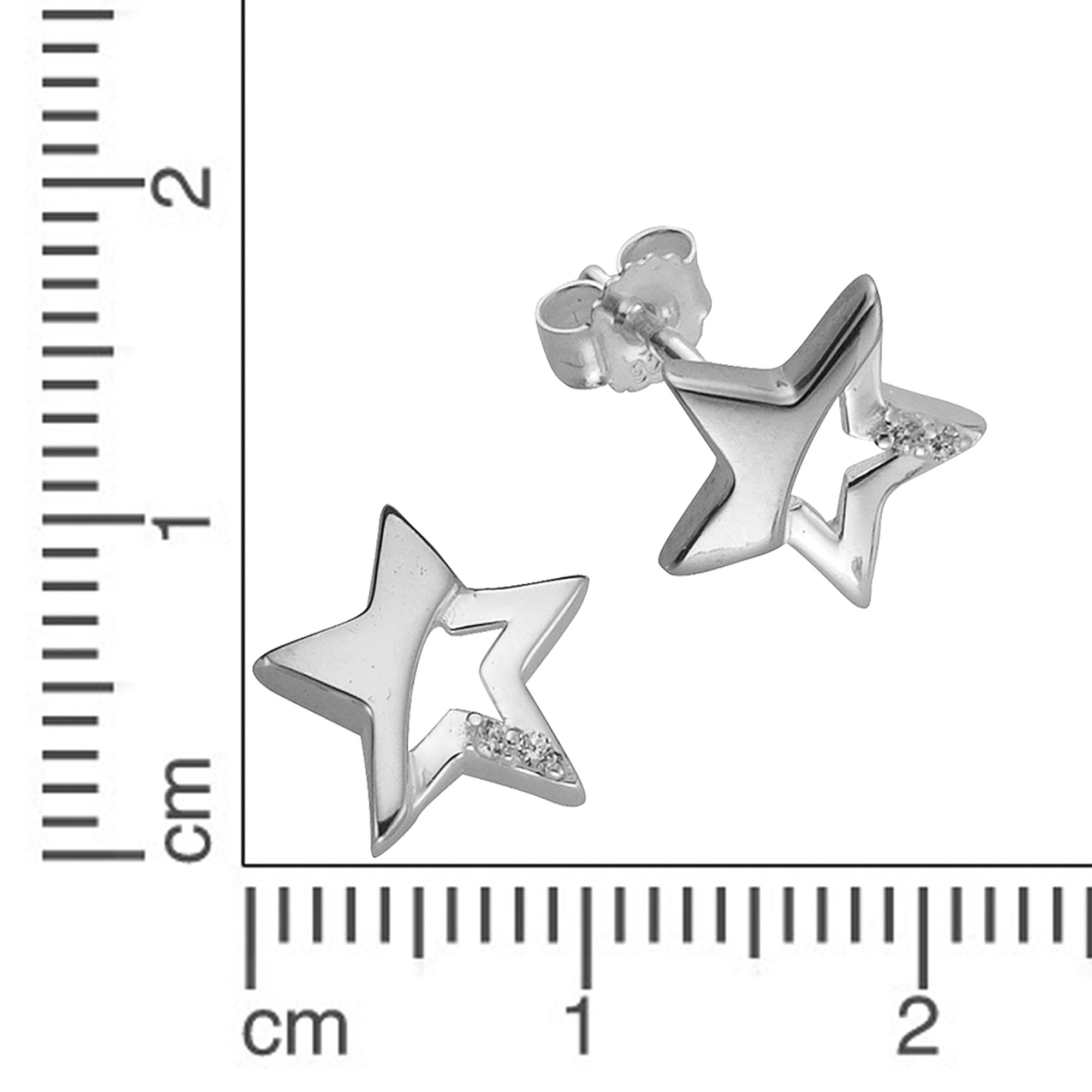 Vivance Paar Ohrstecker »925 Sterling Silber Stern Zirkonia«