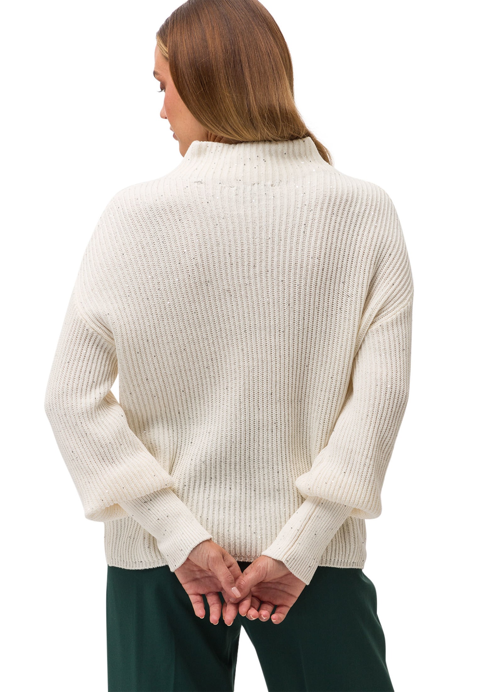 Zero Strickpullover »zero Strickpullover mit Pailletten«, strukturiert