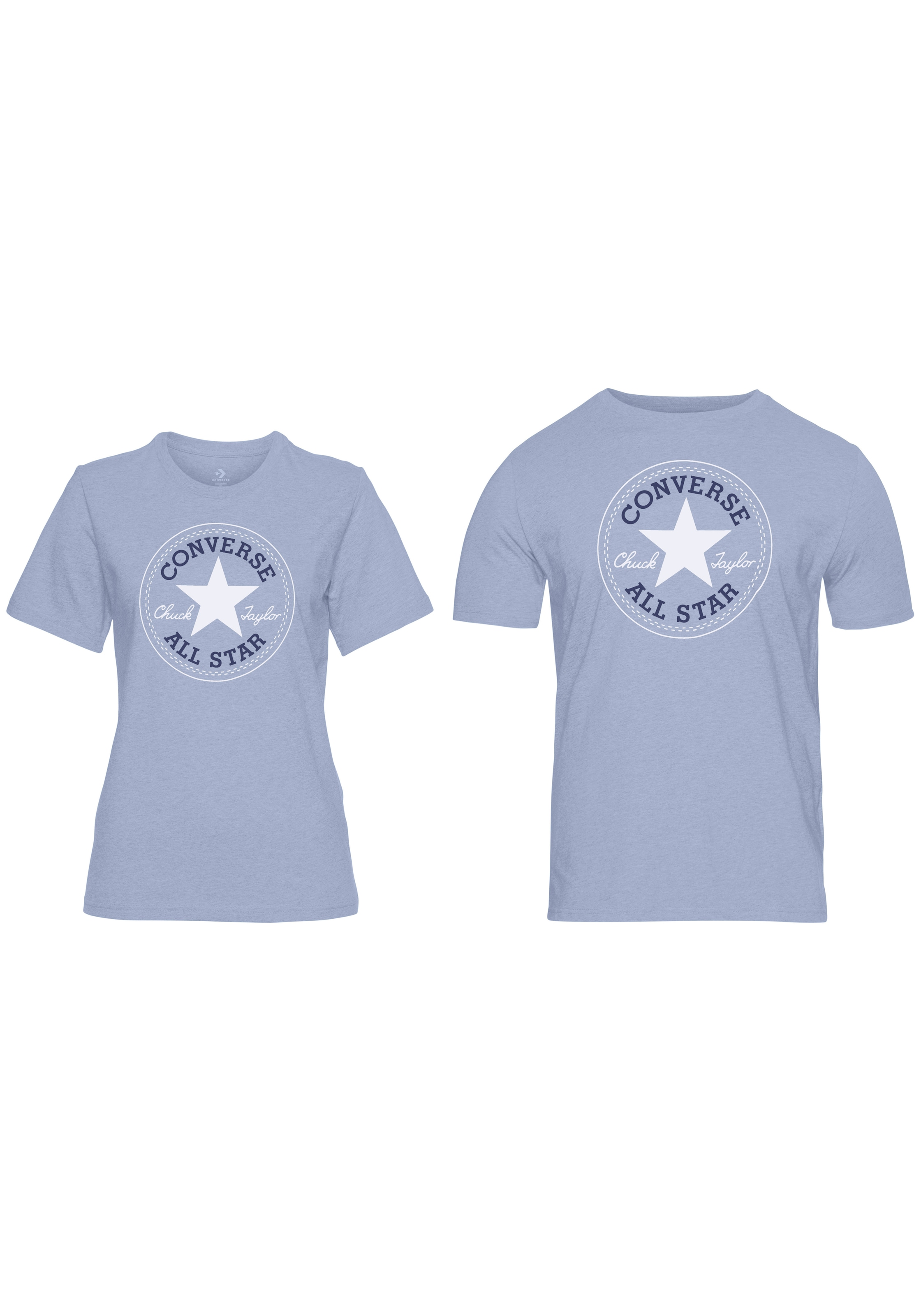 Converse T-Shirt "UNISEX CONVERSE GO-TO ALL STAR PATCH LOGO STANDARD FIT T-SHIRT" mit Rundhalsausschnitt, aus Single Jersey