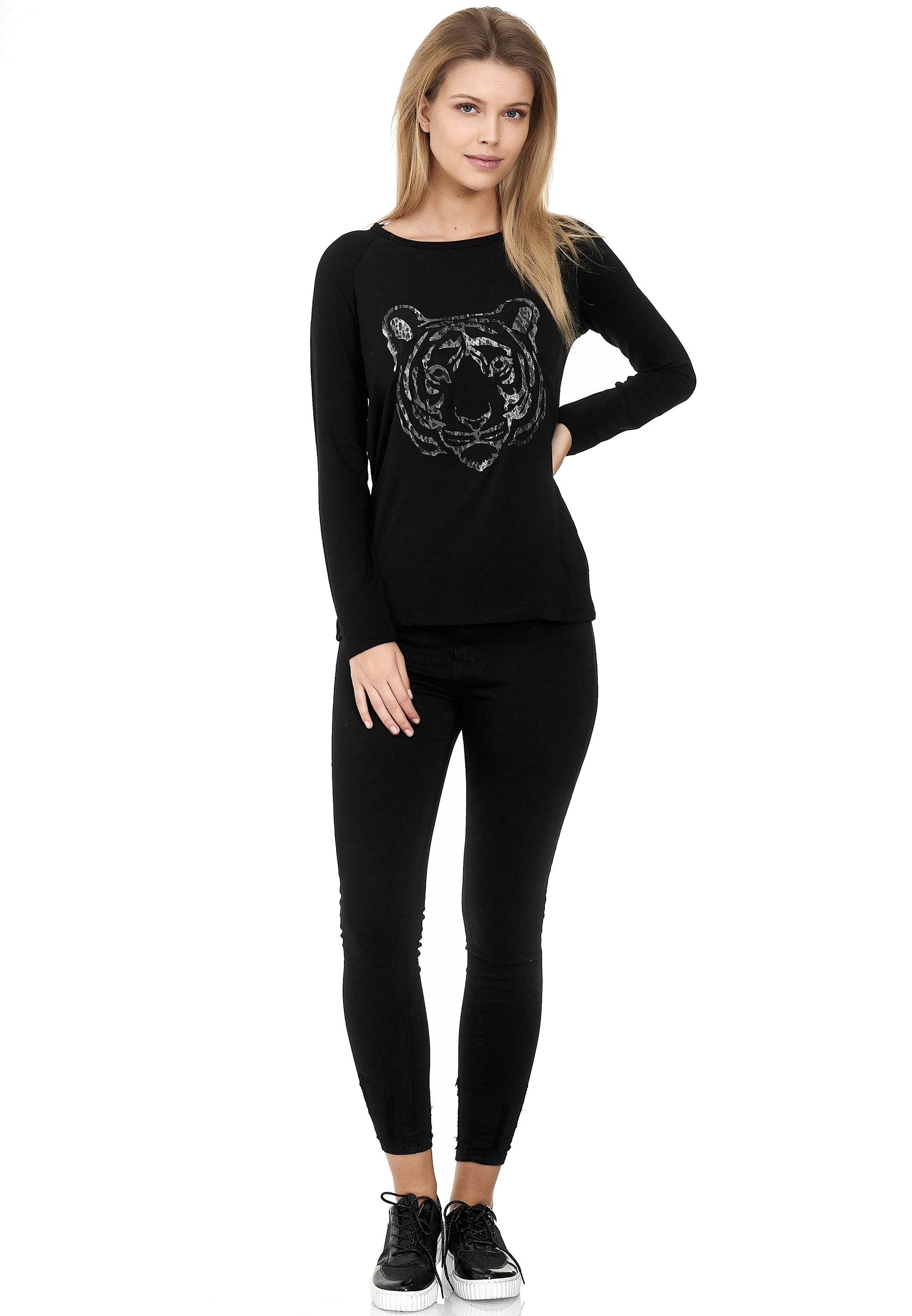 Decay Langarmshirt »Longsleeve«, mit Leoparden - Aufdruck und Leo Flecken