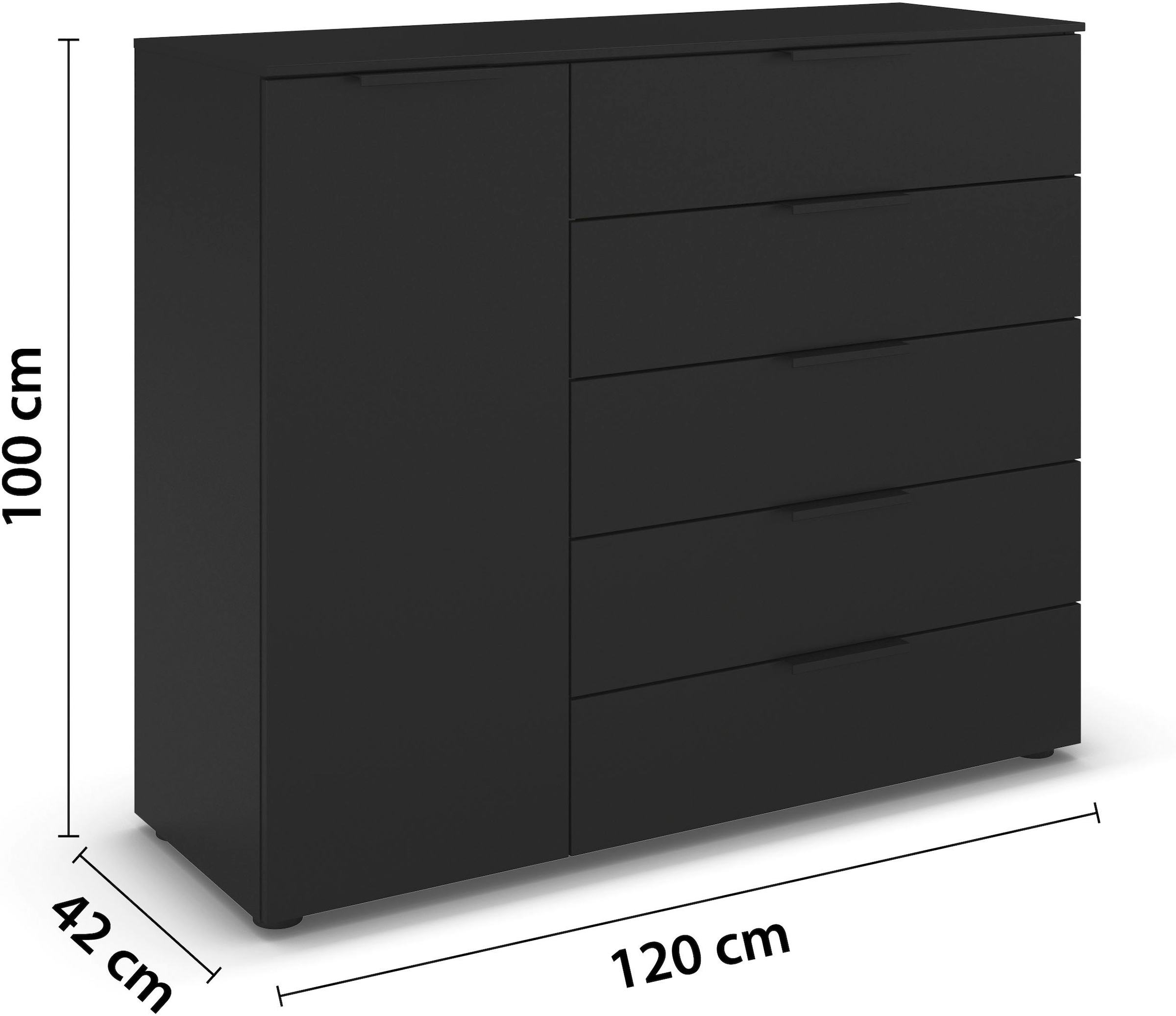 LeGer Home by Lena Gercke Kommode »Kommode Sideboard Schubladen Türenkommode SERINA eleganter Eyecatcher« inkl. SOFT-CLOSE-FUNKTION,  mit 5 Schubkästen und 1 Tür sowie Metallgriffen MADE IN GERMANY