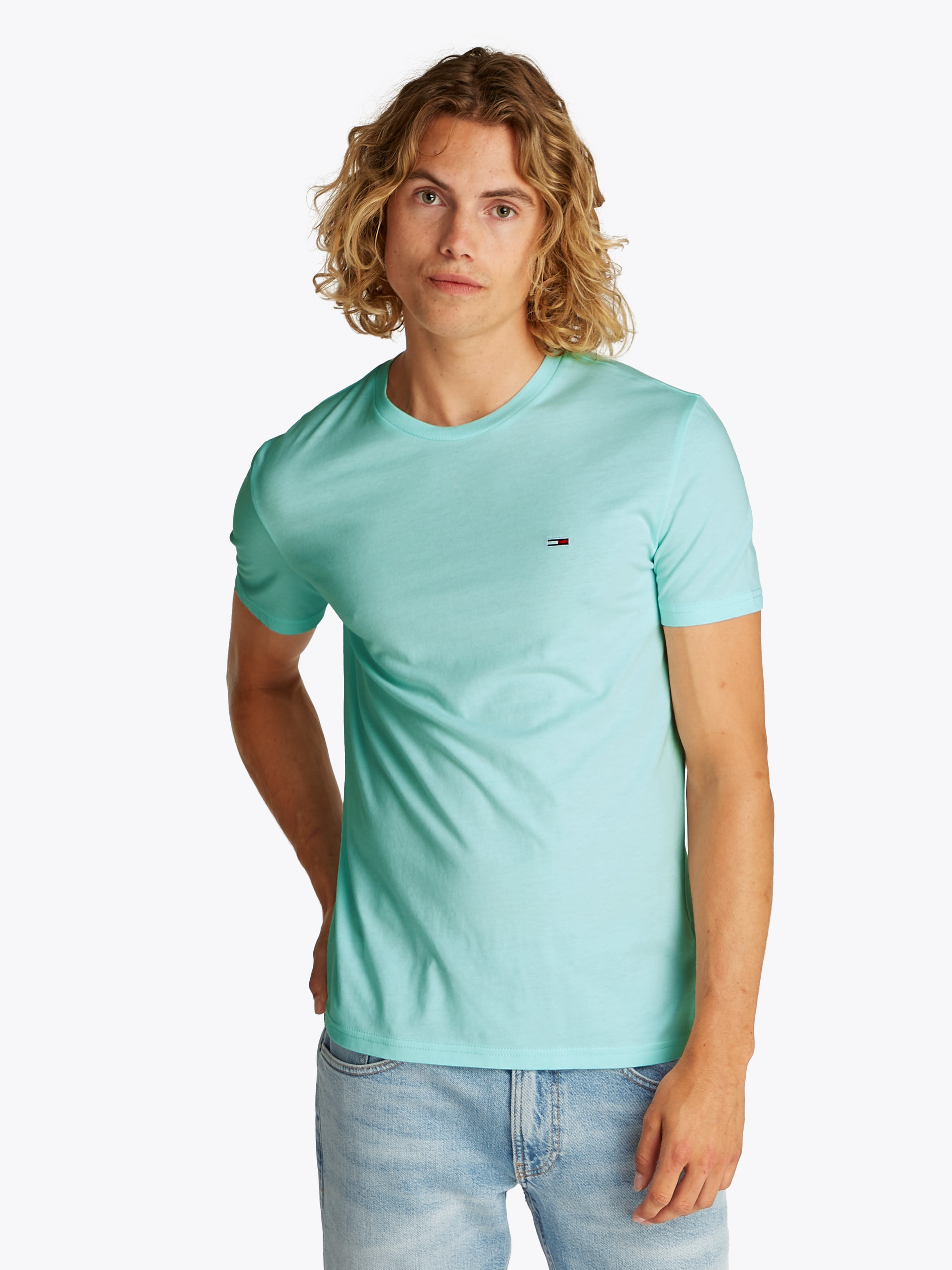 Tommy Jeans T-Shirt "TJM XSLIM JASPE HTR TEE EXT", Mit Rundhalsausschnitt günstig online kaufen