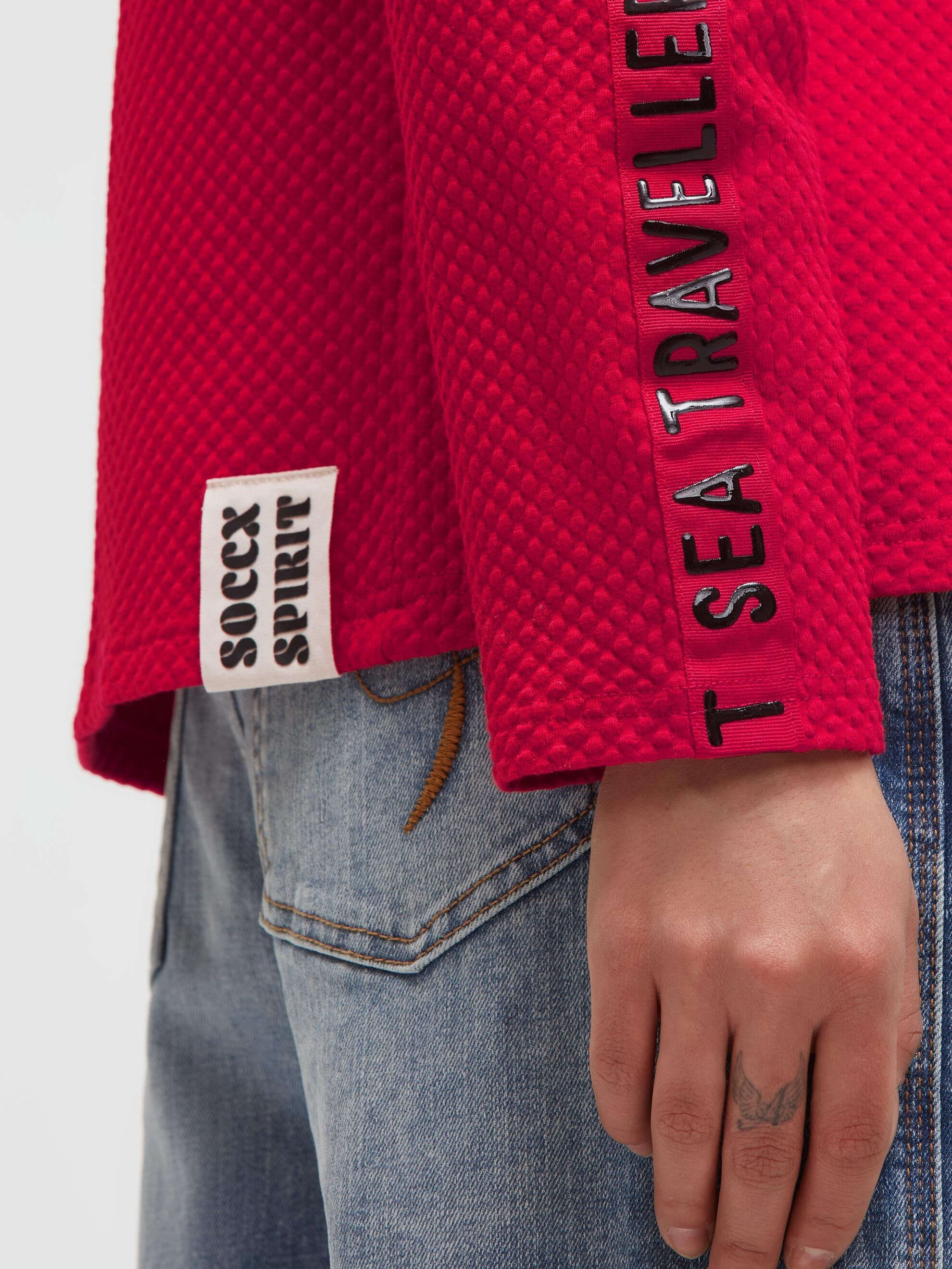 SOCCX Kapuzensweatjacke mit verstellbarer Kapuze