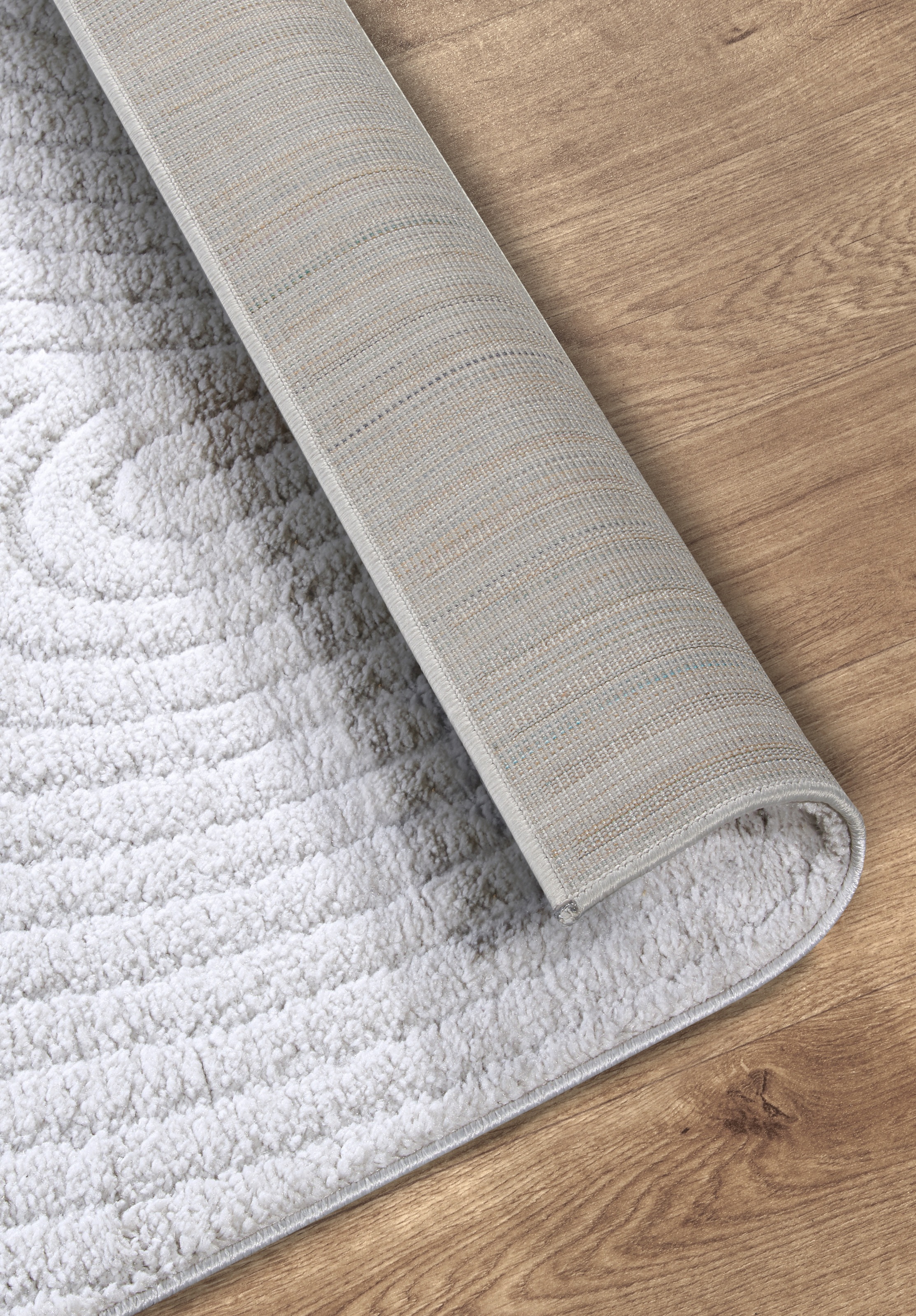 Designteppich ELLE DECORATION "Cosy Panglao, auch als Rundteppich erhältlich", weiß, B:120cm H:14mm L:170cm, Polyester, Polypropylen (PP), Teppiche, uni Kurzflor, Hoch Tief Struktur, modern, Skandi, Boho, Wohnzimmer 3