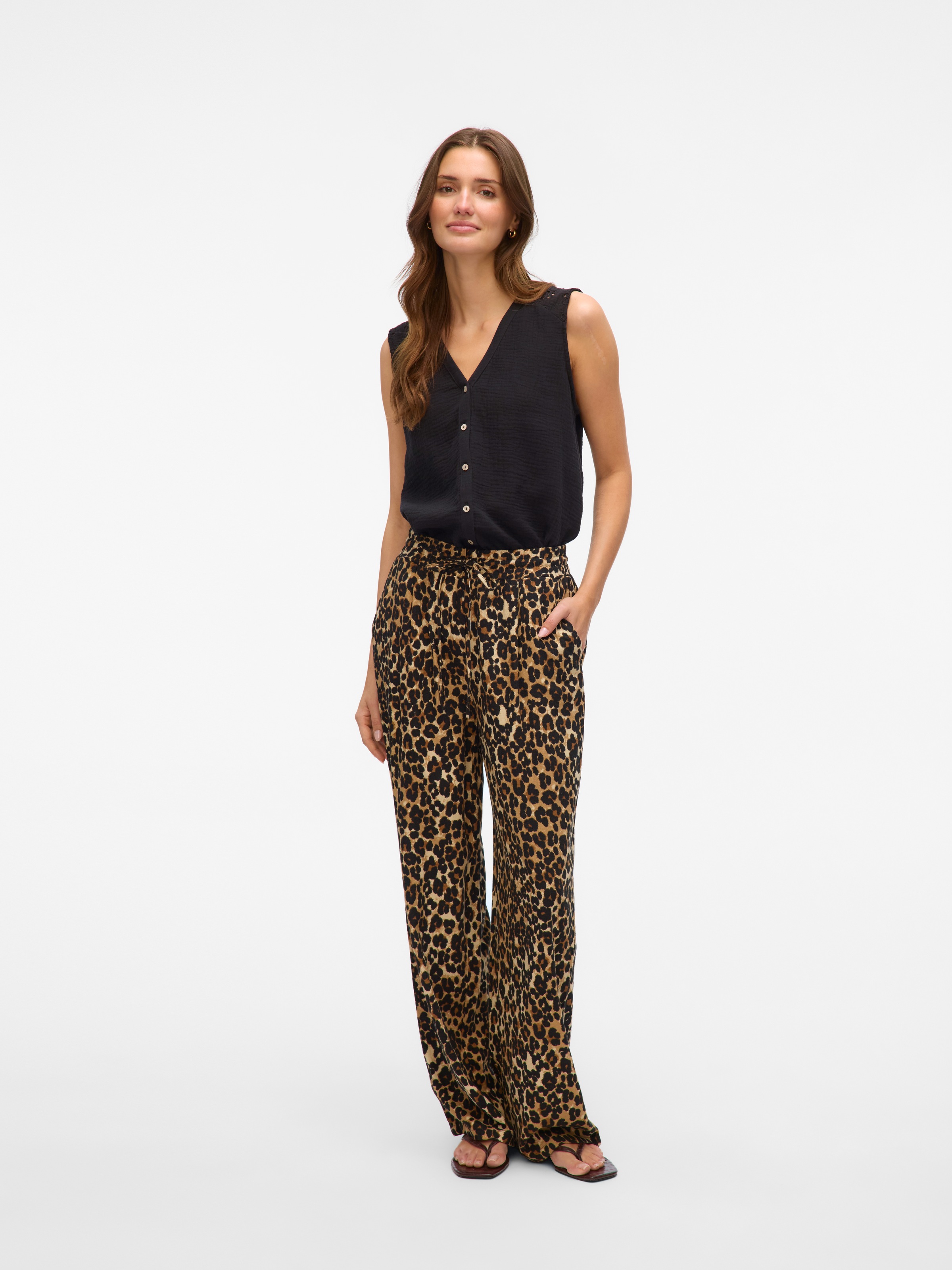 Vero Moda Schlupfhose »VMJESMILO WIDE PANTS GA NOOS«, mit Leinen