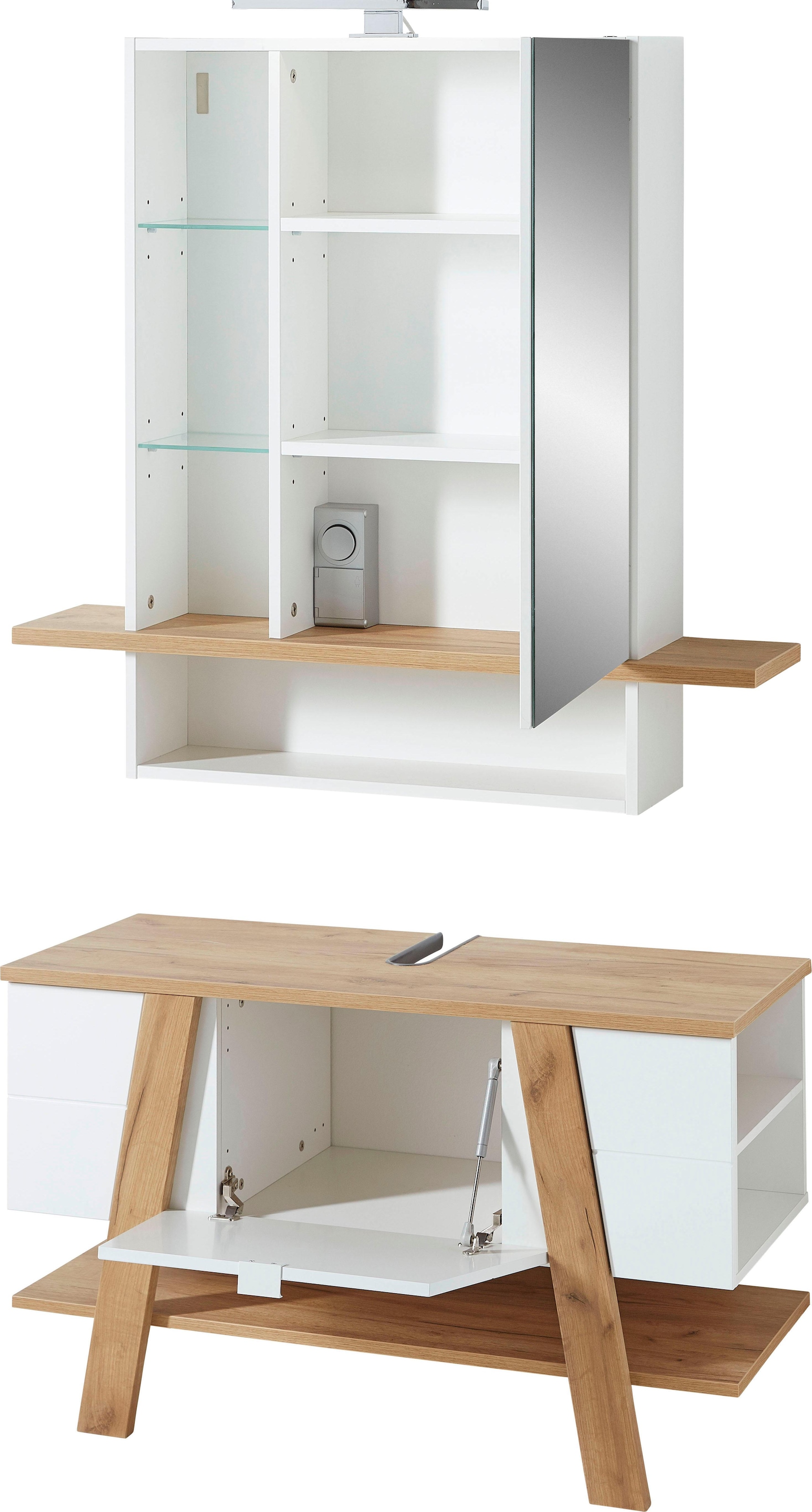 | und Waschbeckenunterschrank einem GERMANIA aus Spiegelschrank Badmöbel-Set »GW-Avellino«, einem 2-teilig, bestehend BAUR bestellen
