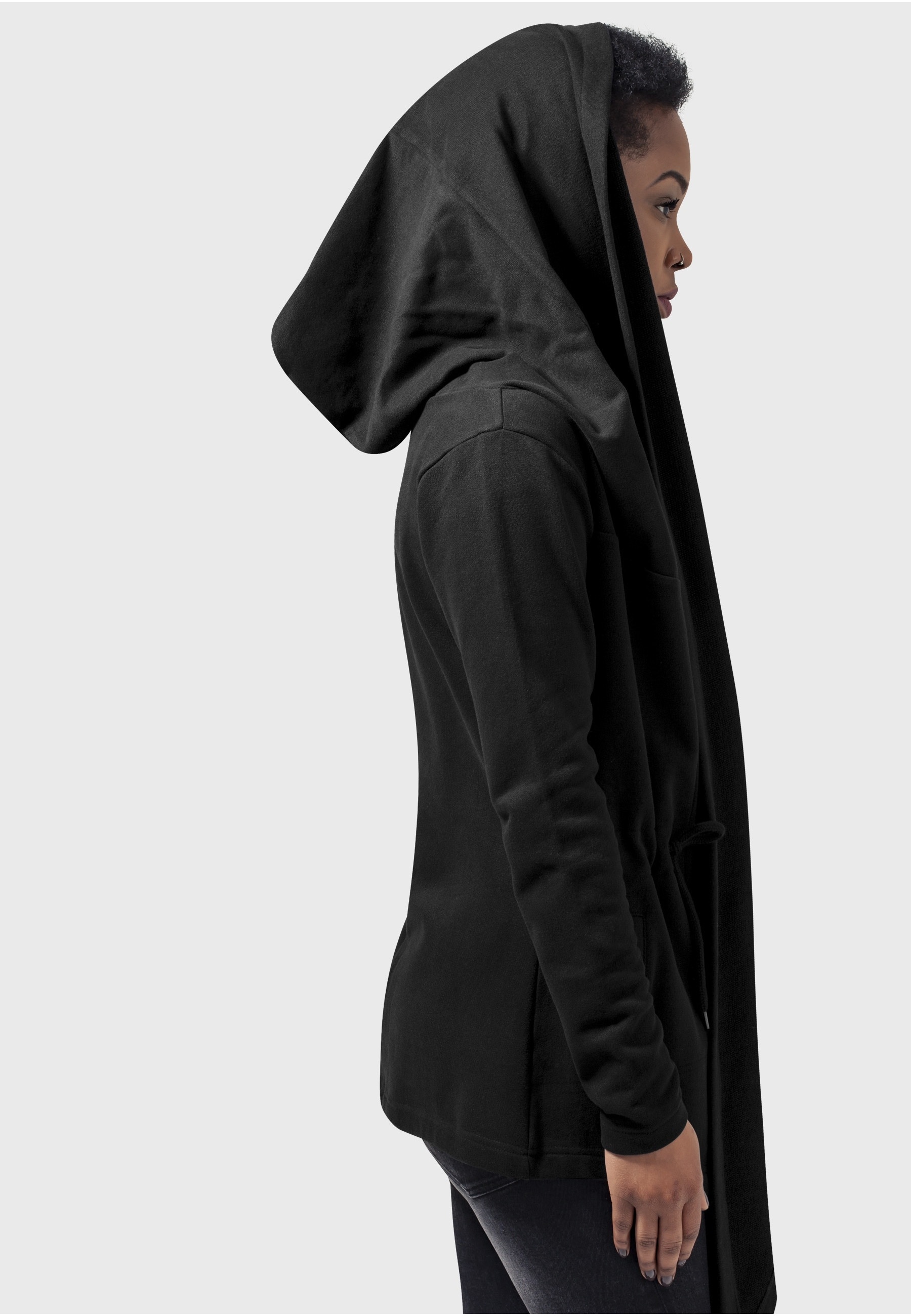 URBAN CLASSICS Strickjacke »Urban Classics Damen Ladies Hooded Sweat Cardigan« 1 Stk.