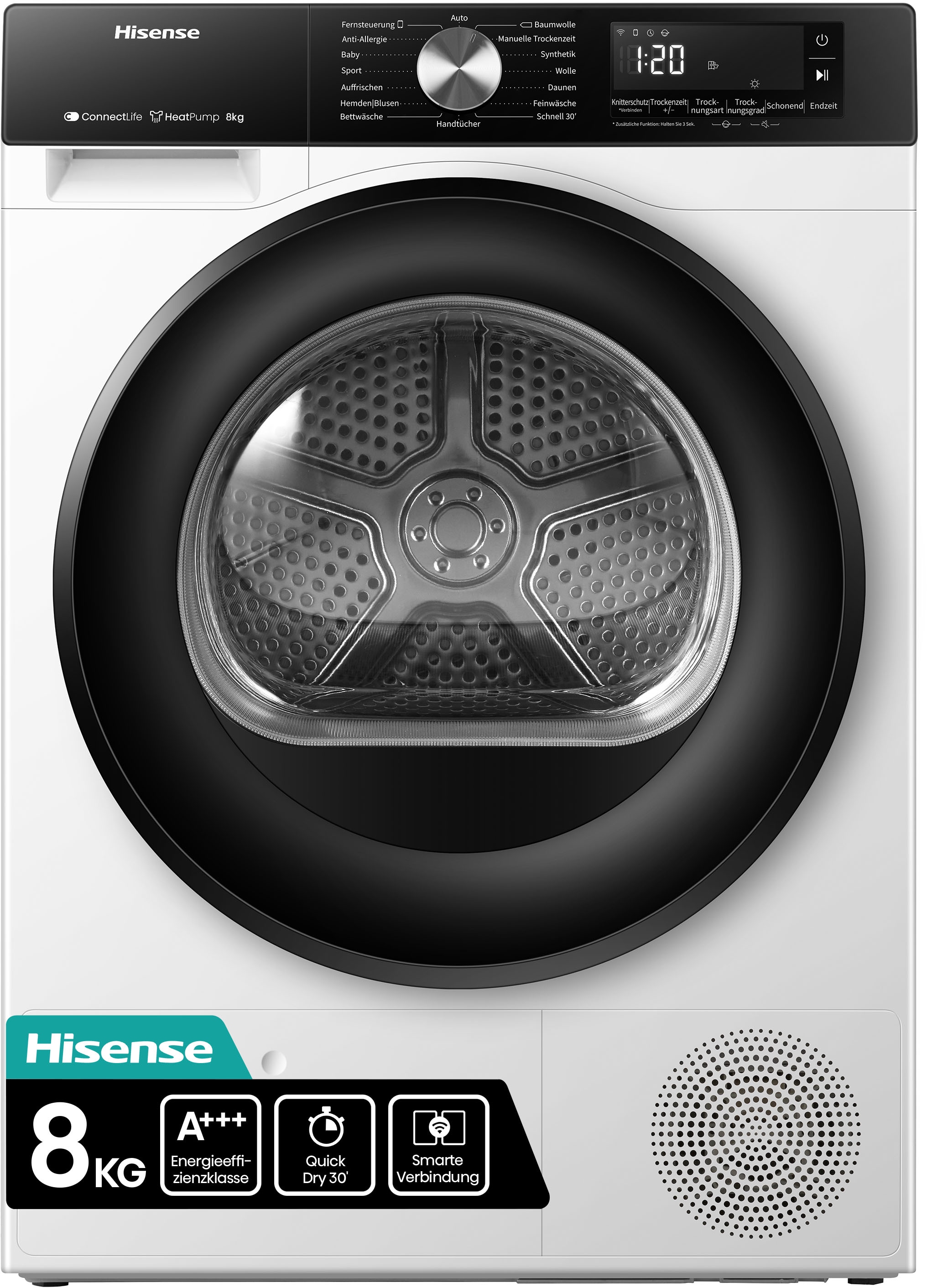 Hisense Wärmepumpentrockner »DH3S802BW3«, 8 kg